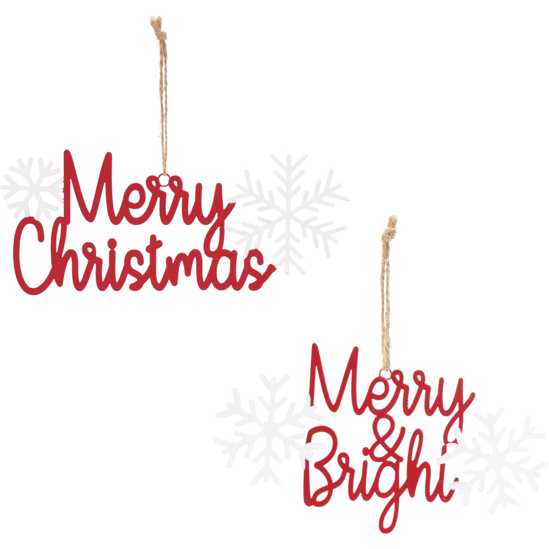 Metal Holiday Sentiment Ornament (Set of 12)
