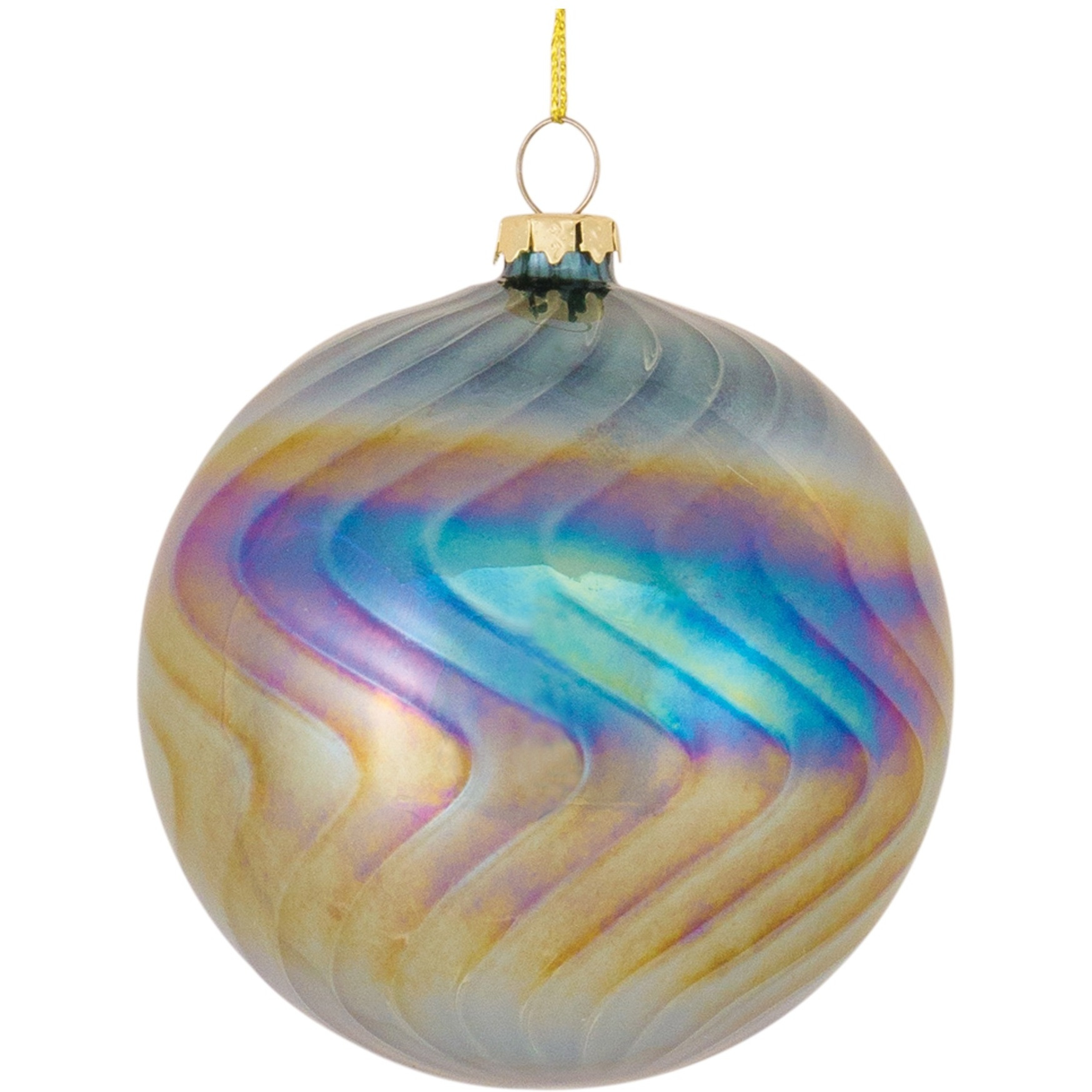 Irredescent Glass Swirl Ornament (Set of 6)
