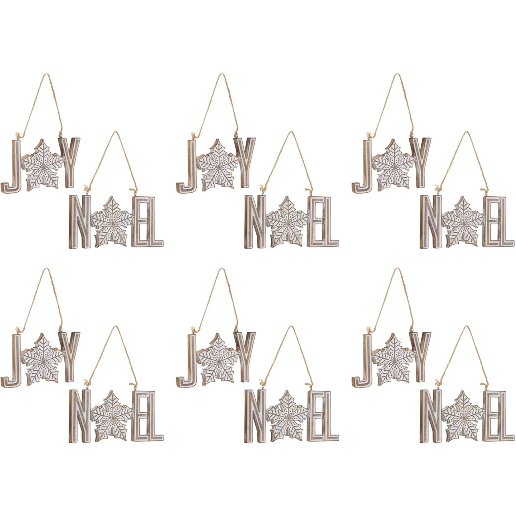 Joy Noel Snowflake Ornament (Set of 12)