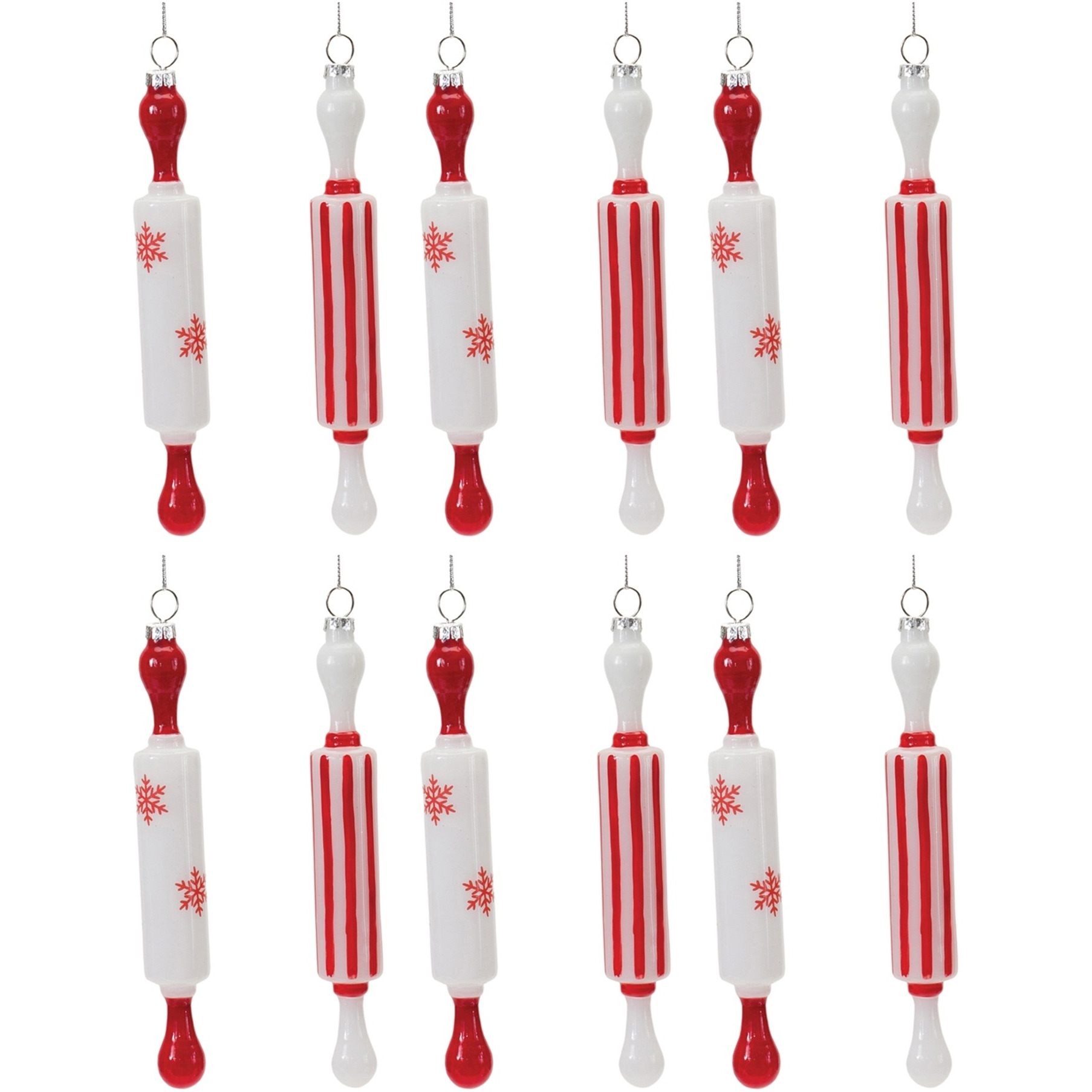 Glass Rolling Pin Ornament (Set of 12)