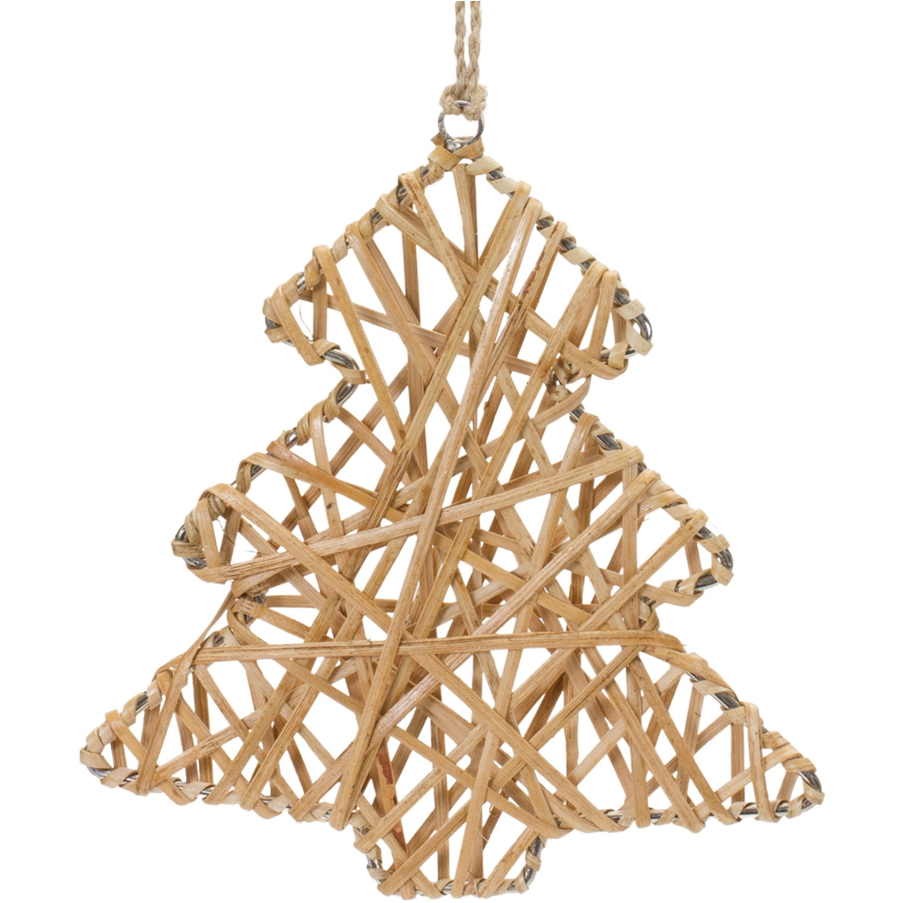 Woven Rattan Star and Tree Ornament (Set of 12)