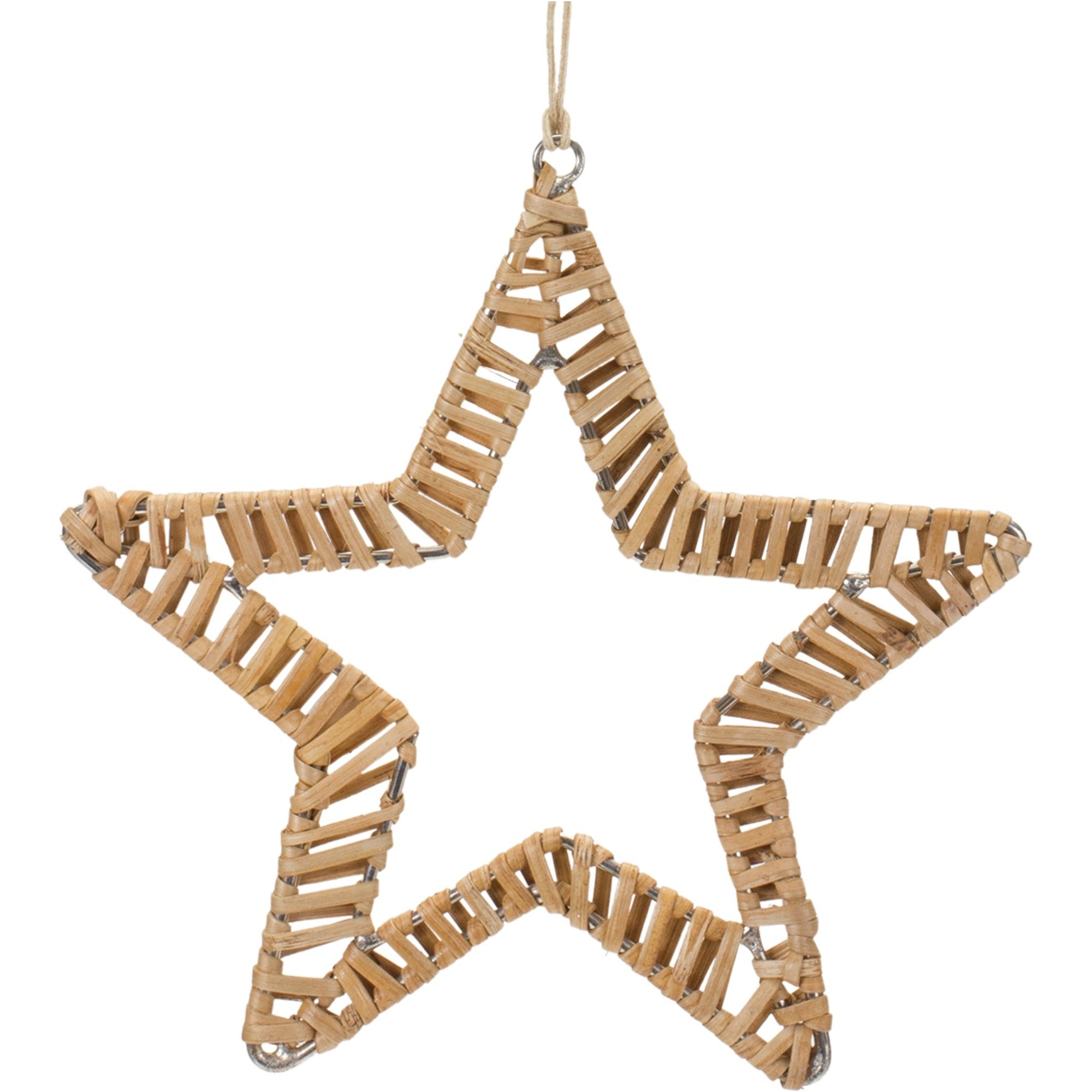 Woven Rattan Star and Tree Ornament (Set of 12)