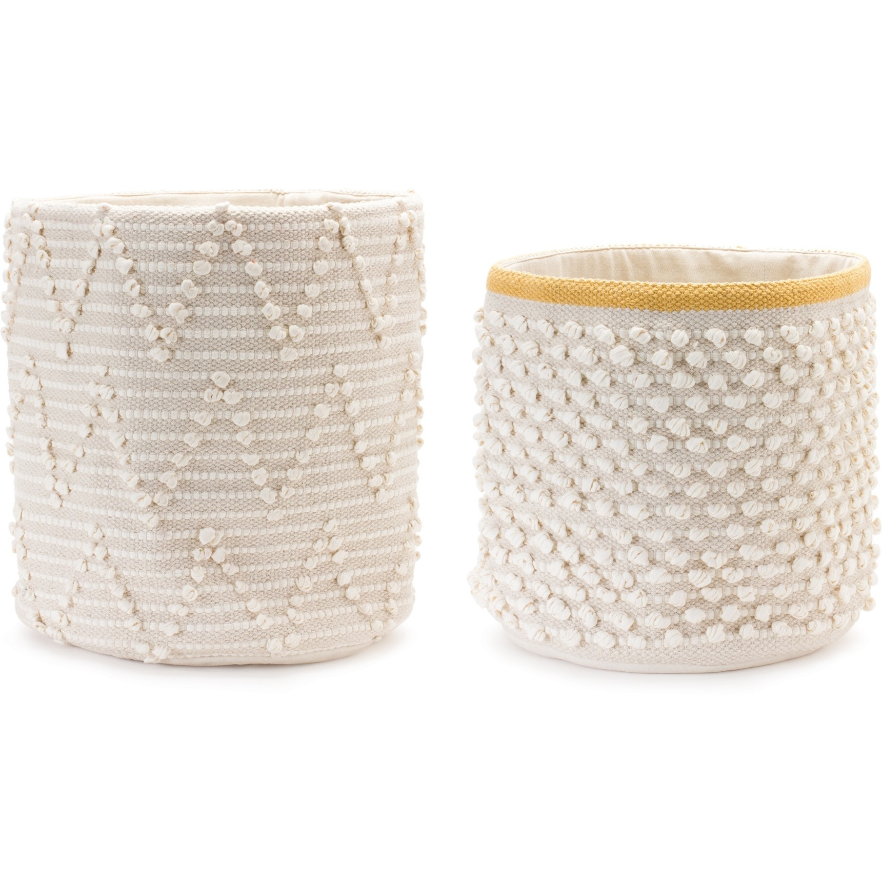 White Woven Cotton Basket (Set of 2)