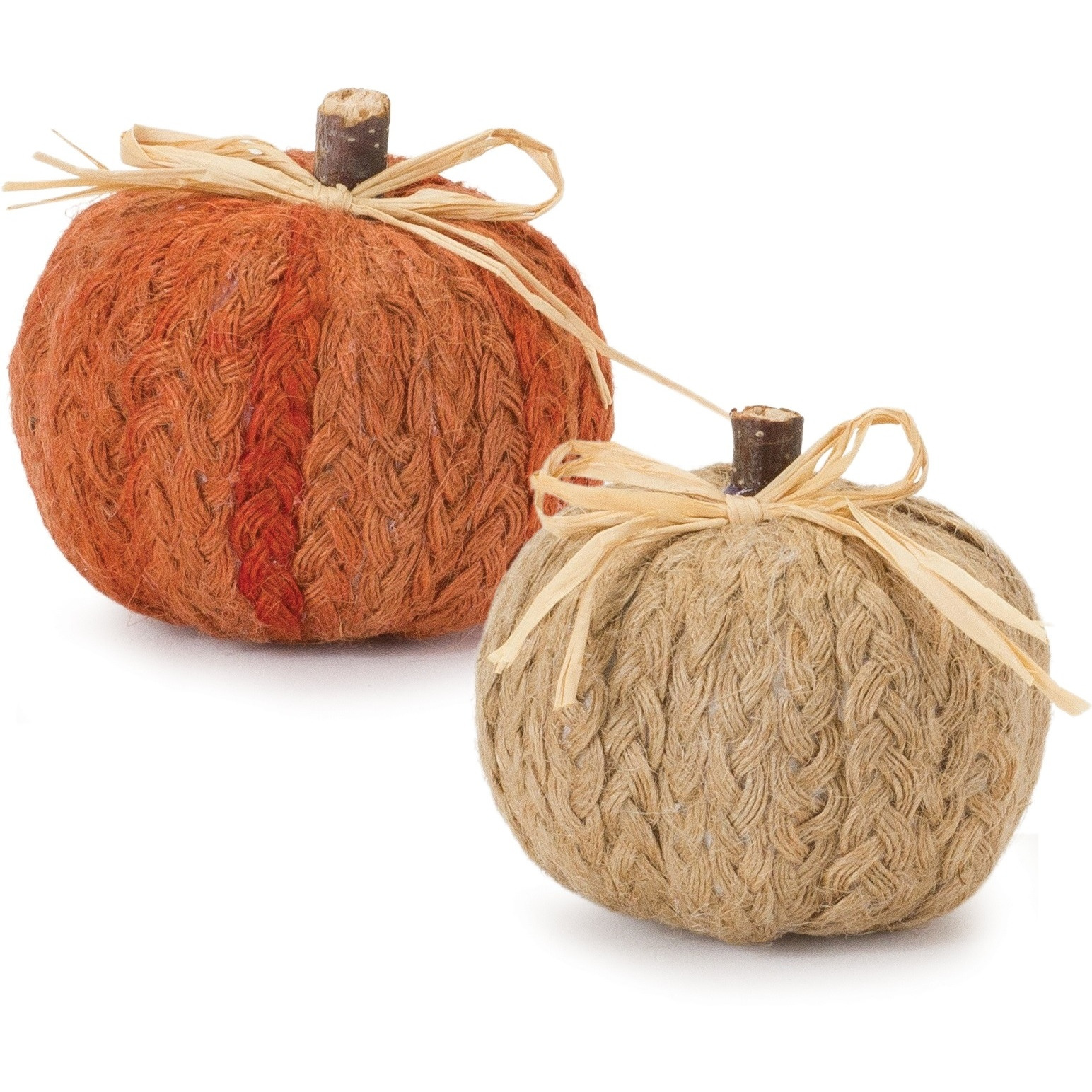 Braided Fabric Pumpkin (Set of 2)