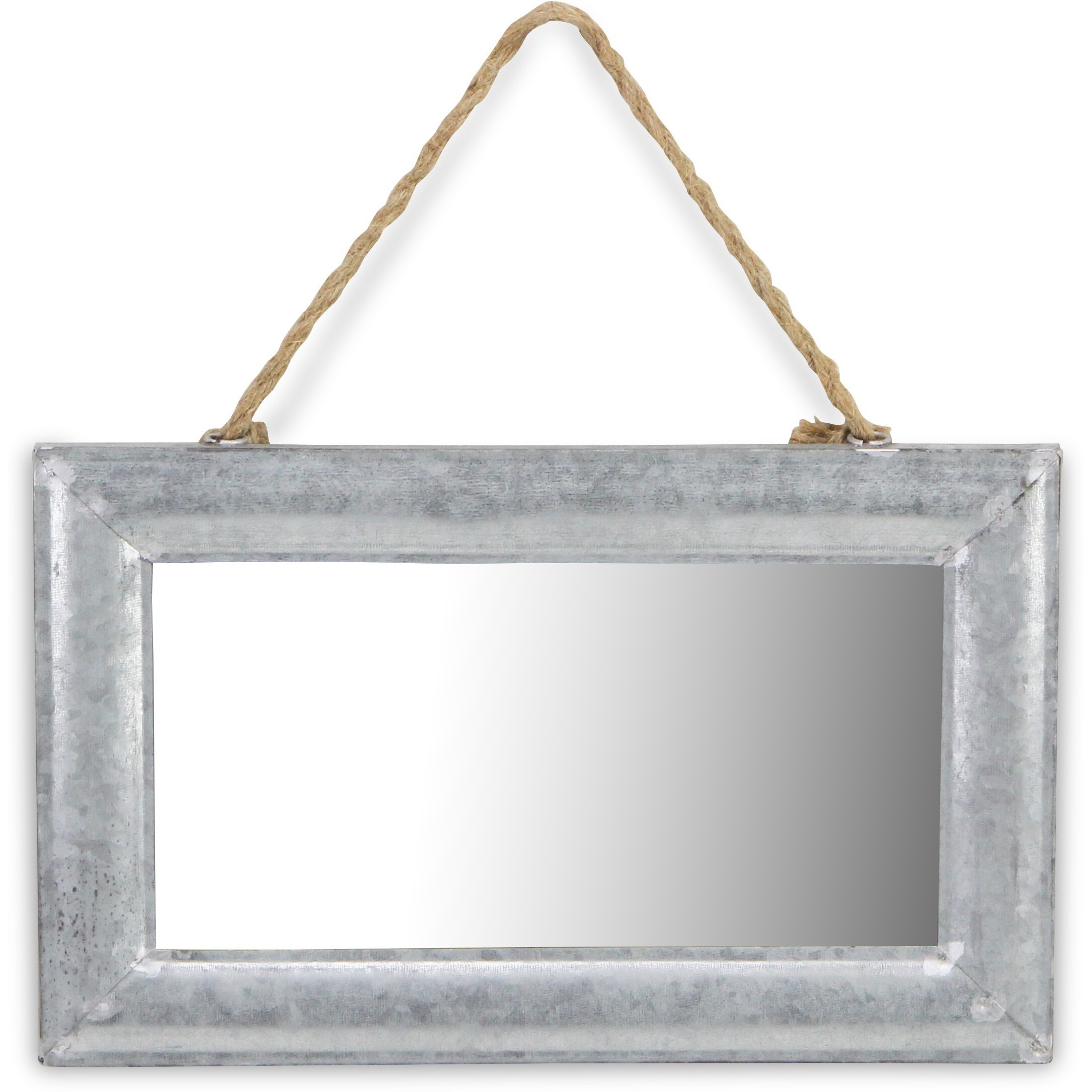 Alma Galvanized Framed Hanging Mirror