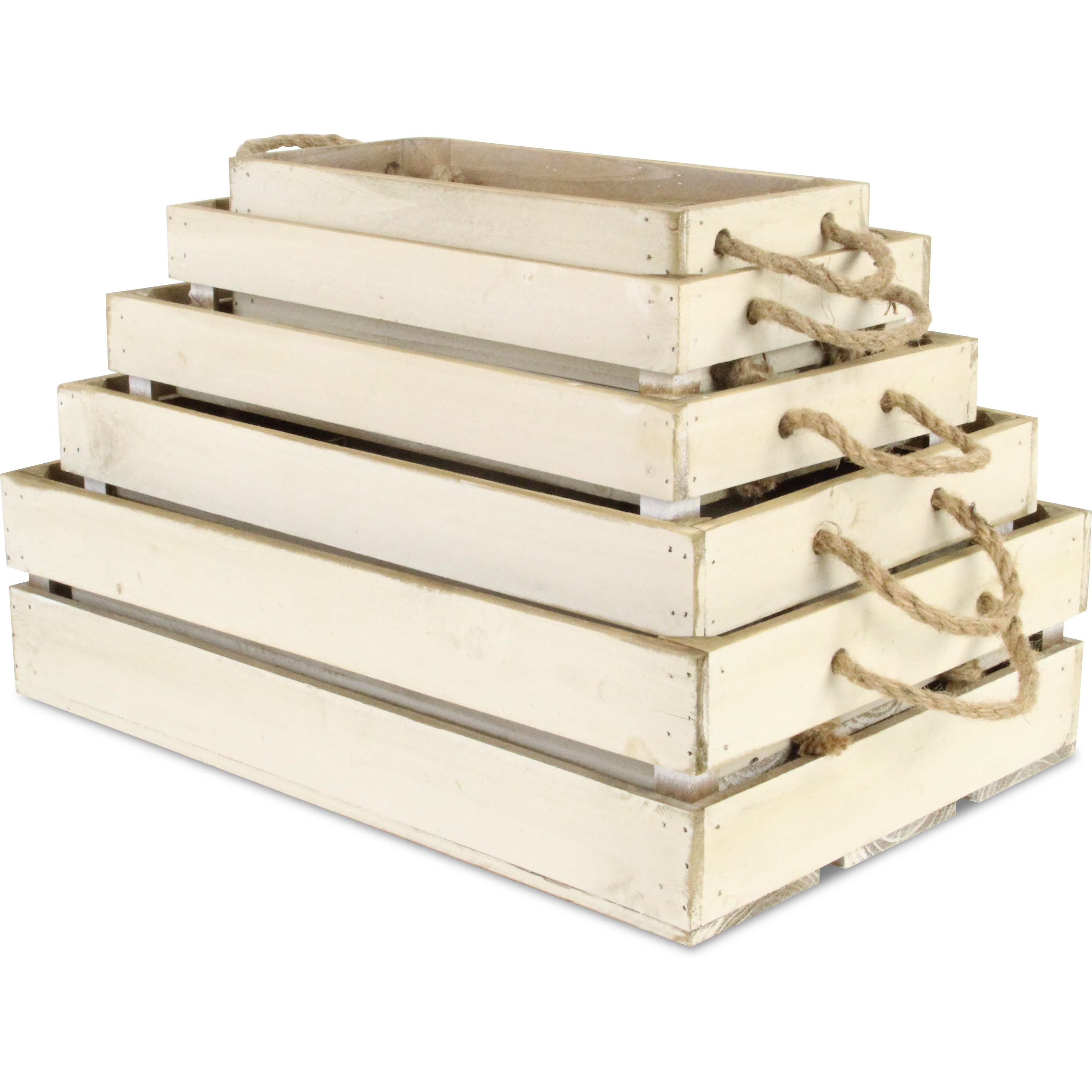 Kinsley Set of 5 Slatted Wood Crates