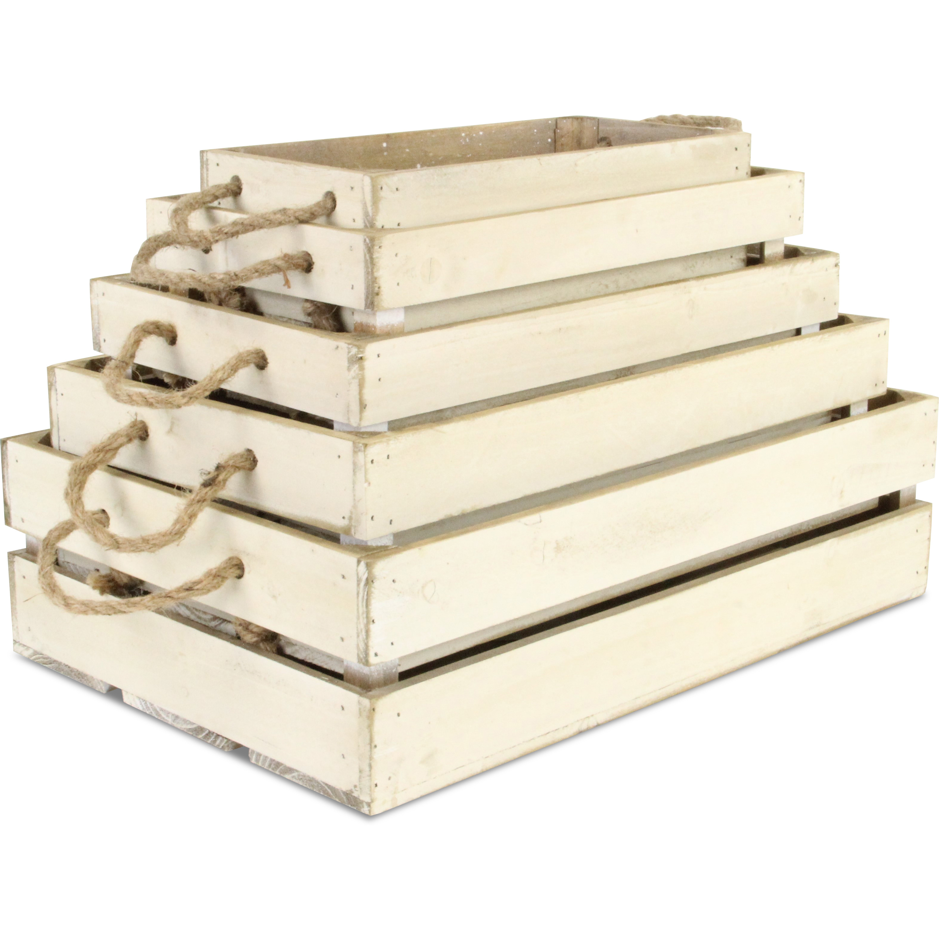 Kinsley Set of 5 Slatted Wood Crates