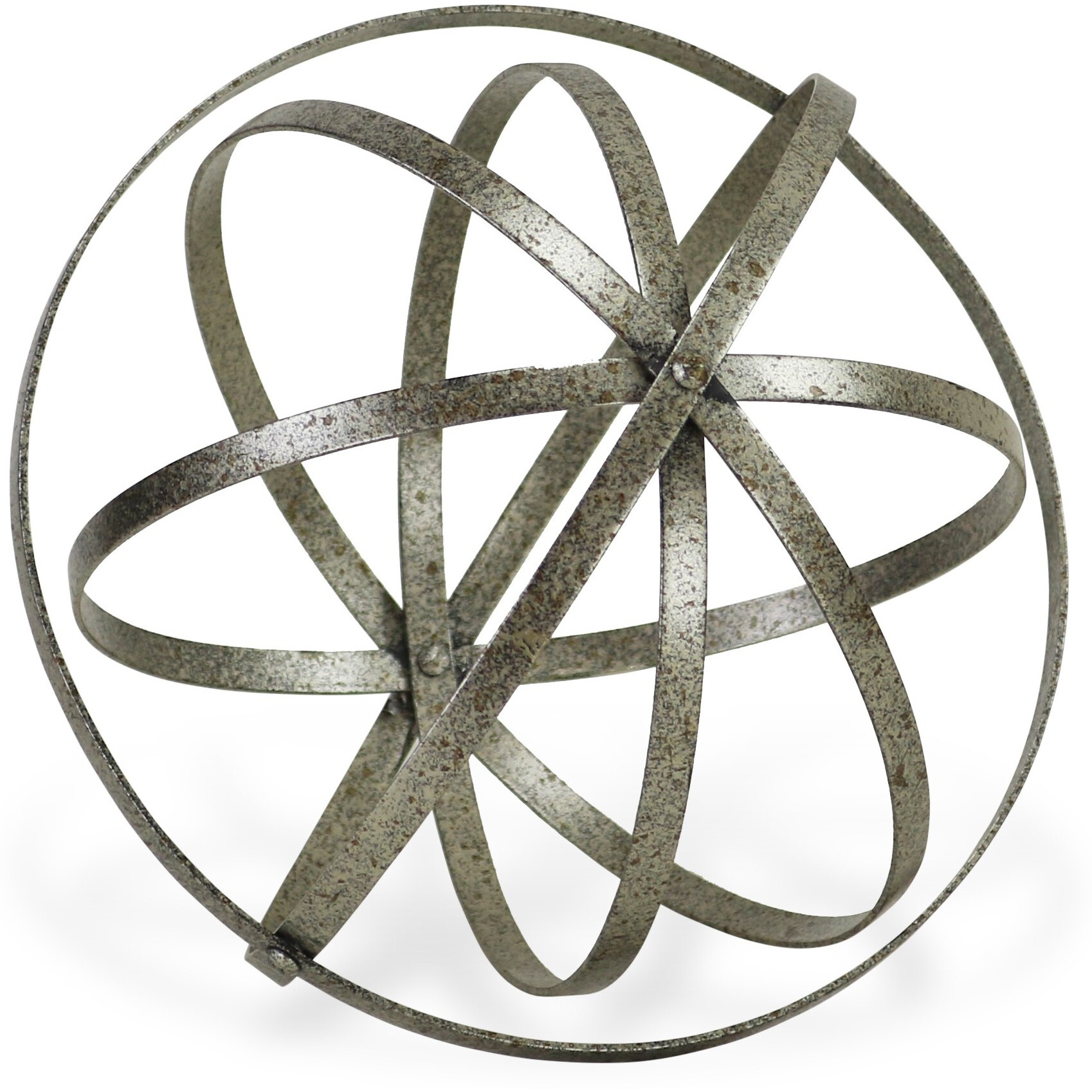 Elowen Rustic Silver Metal Folding Orb - Large