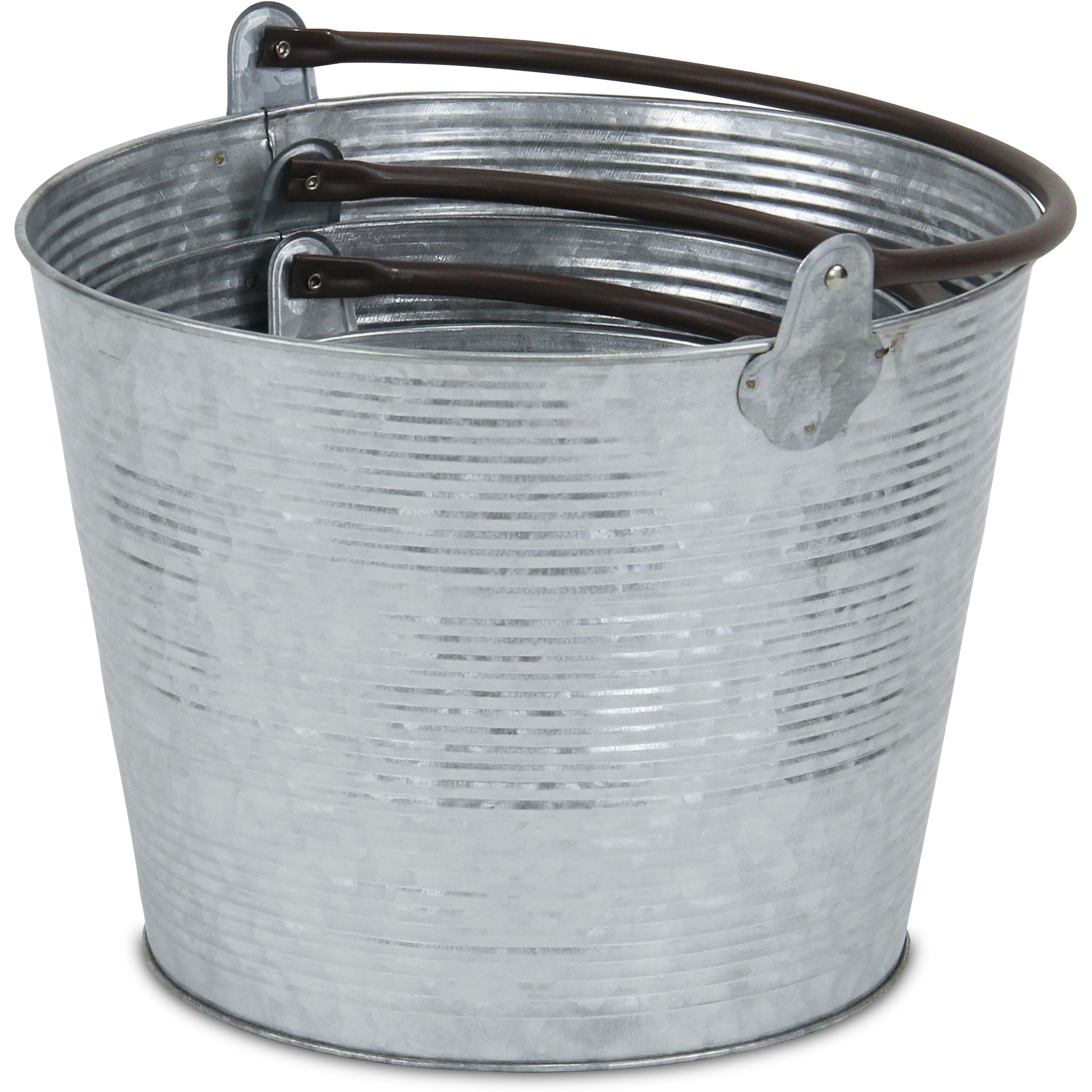 Georgina Set of 3 Ridged Tapered Metal Buckets