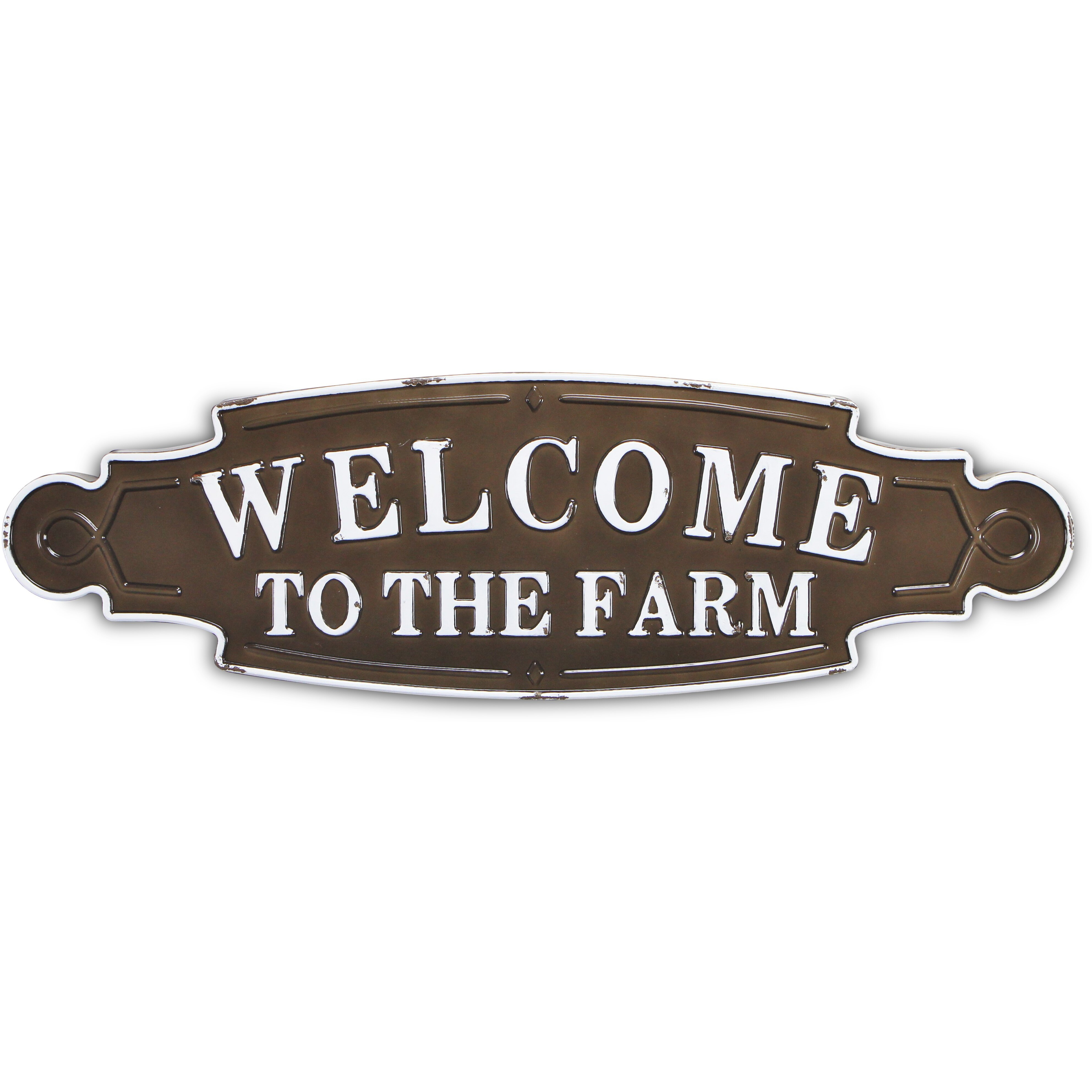 Ada Lacquered Style &quotWelcome to the Farm" Metal Wall Sign