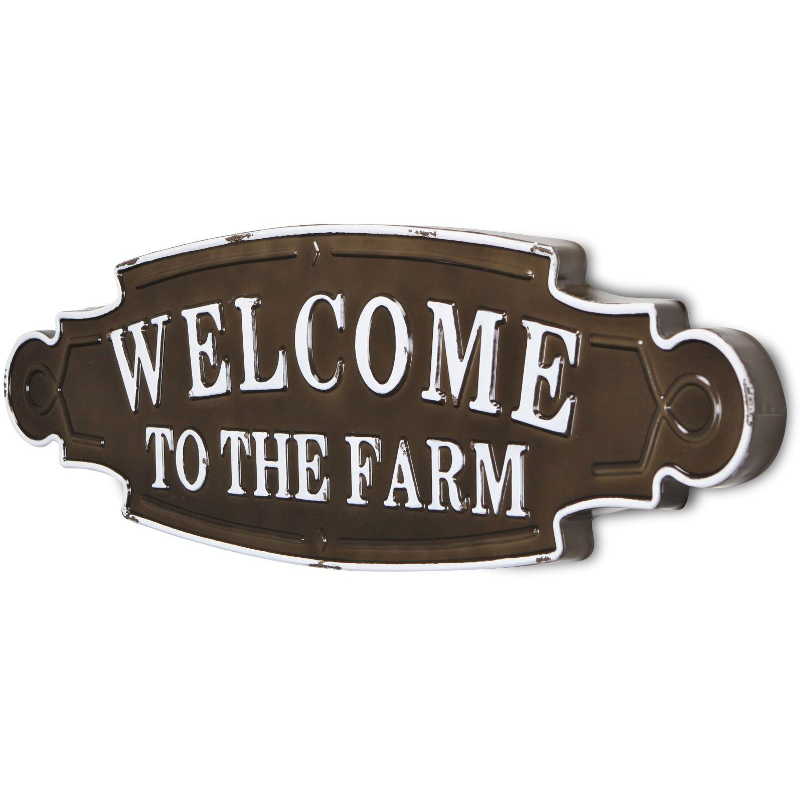 Ada Lacquered Style &quotWelcome to the Farm" Metal Wall Sign