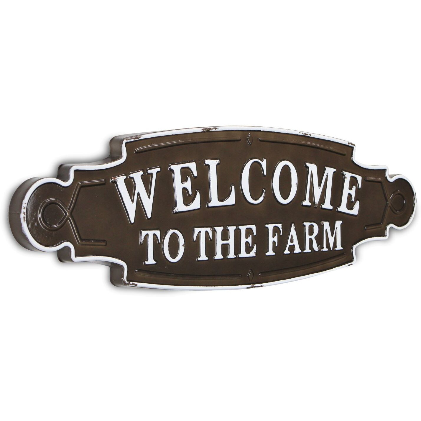 Ada Lacquered Style &quotWelcome to the Farm" Metal Wall Sign