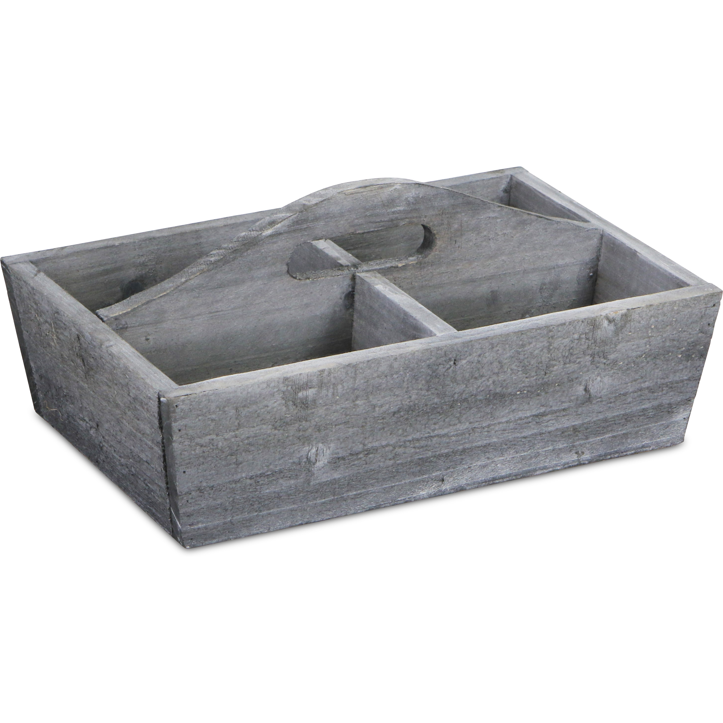 Petron 4 Slot Tapered Wood Caddy - Gray