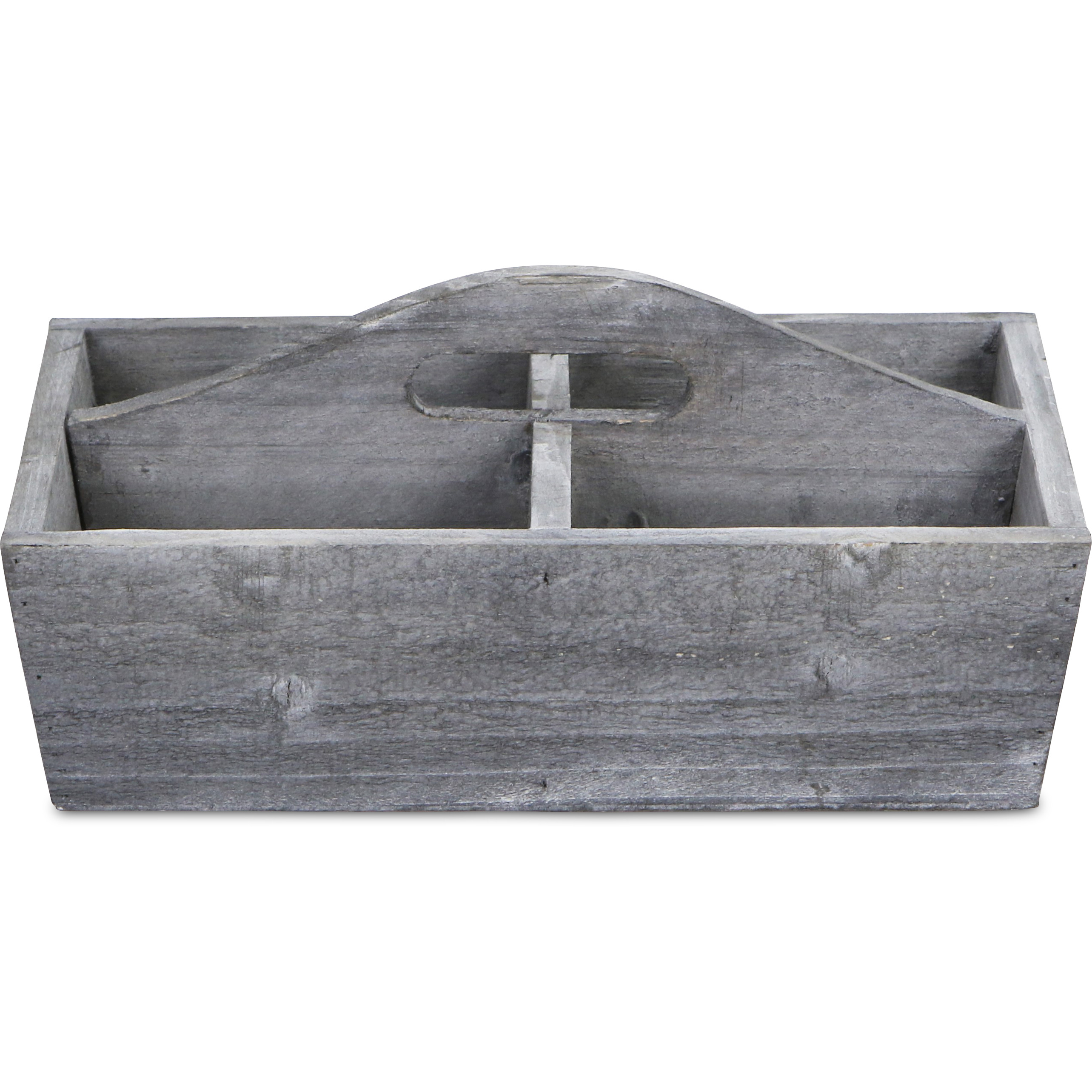 Petron 4 Slot Tapered Wood Caddy - Gray
