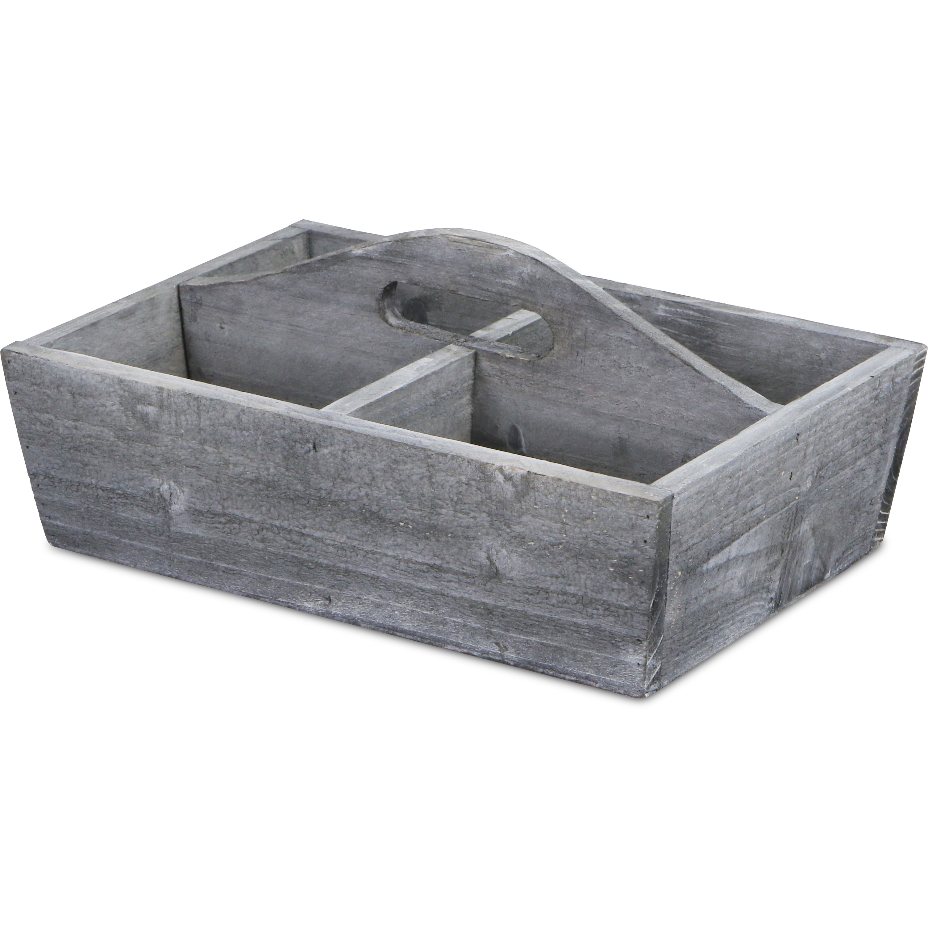 Petron 4 Slot Tapered Wood Caddy - Gray