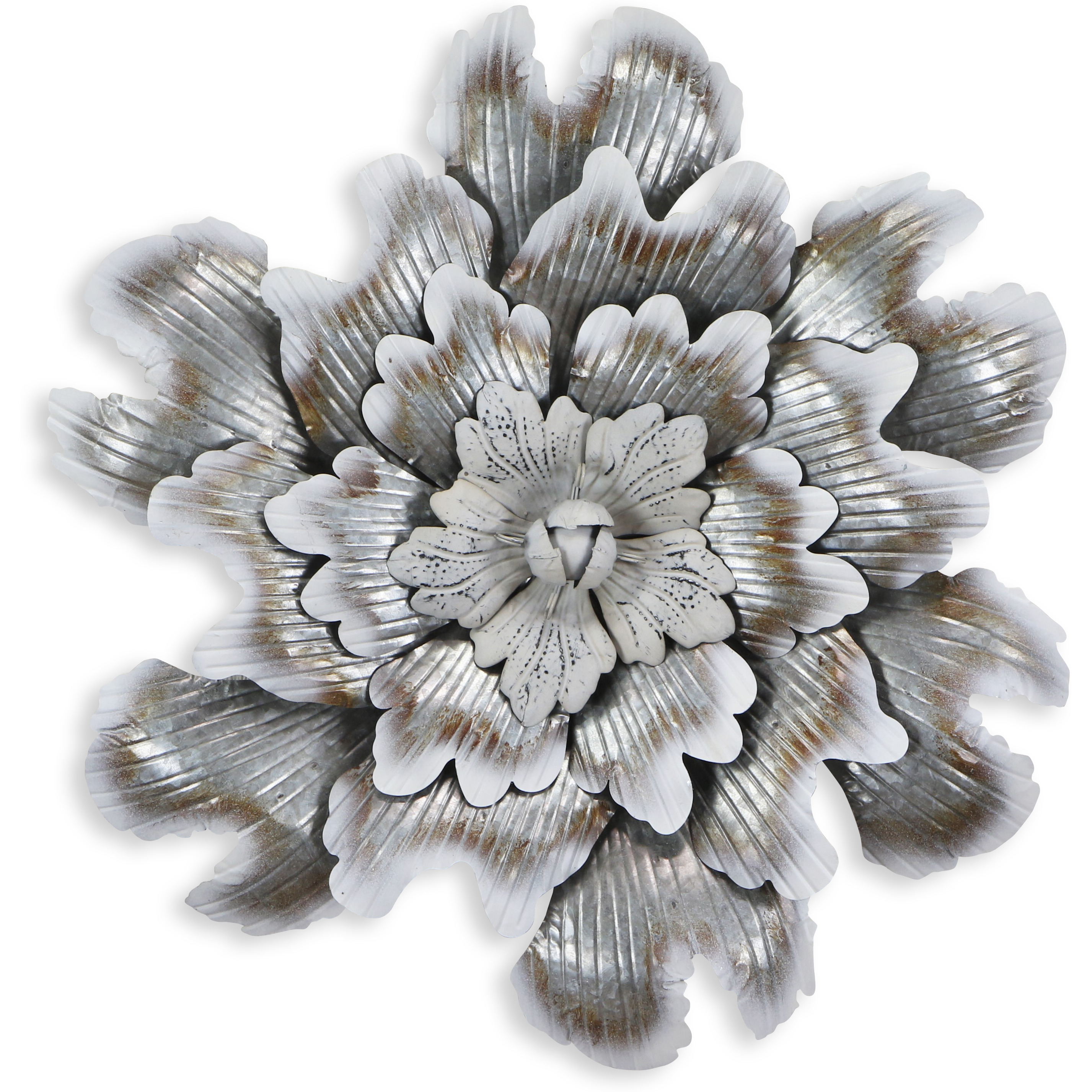 Varinnia Galvanized Metal Peony Style Wall Decor