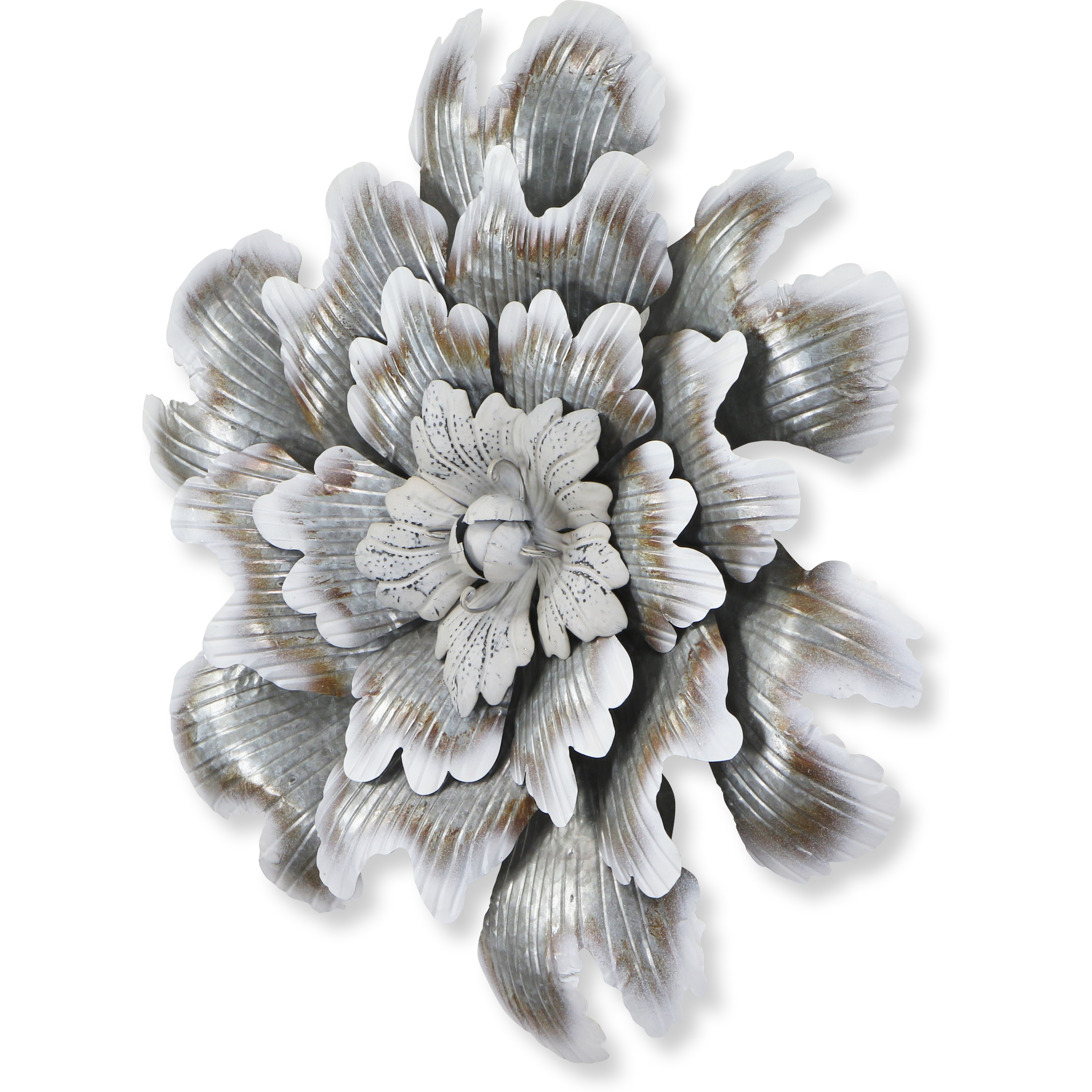 Varinnia Galvanized Metal Peony Style Wall Decor