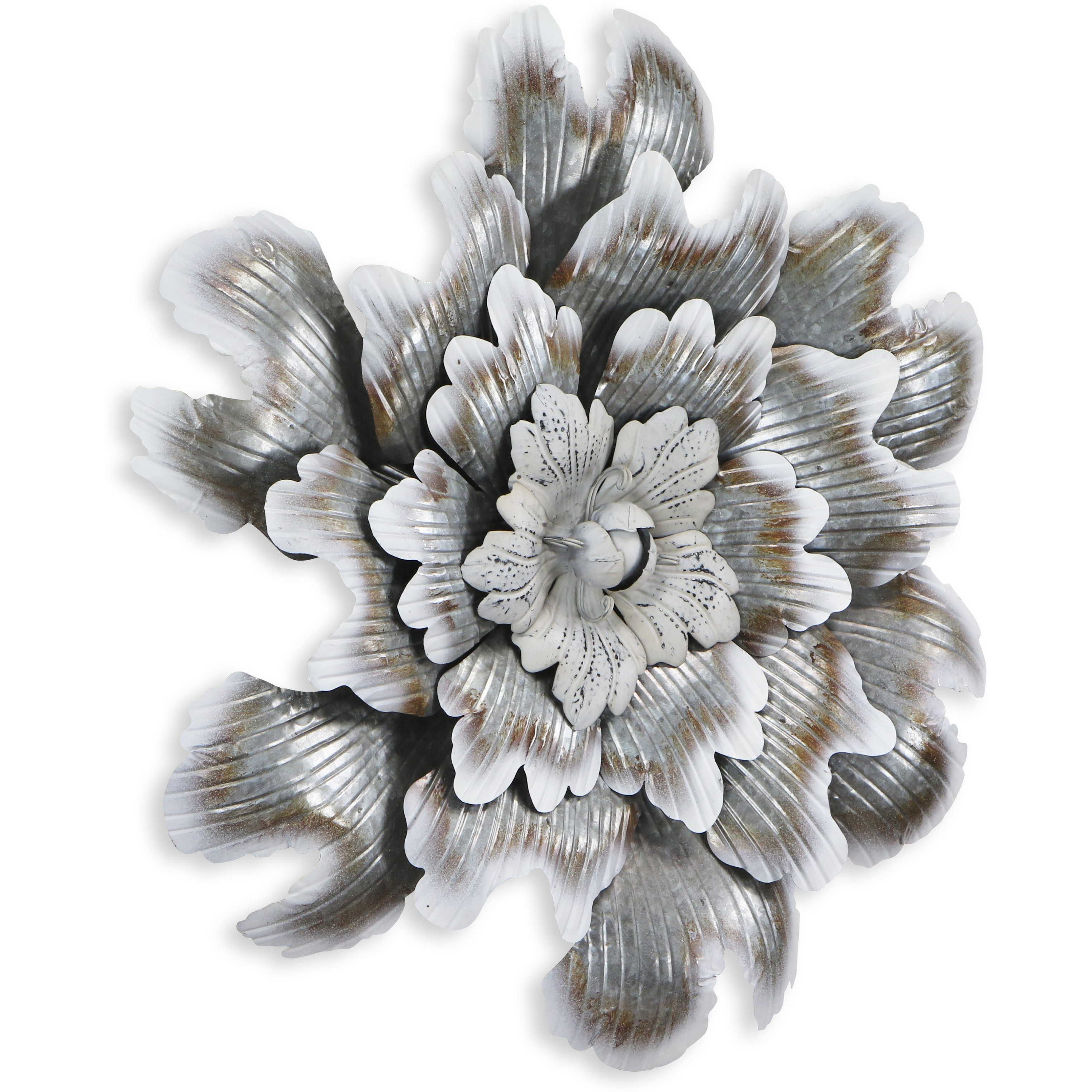Varinnia Galvanized Metal Peony Style Wall Decor