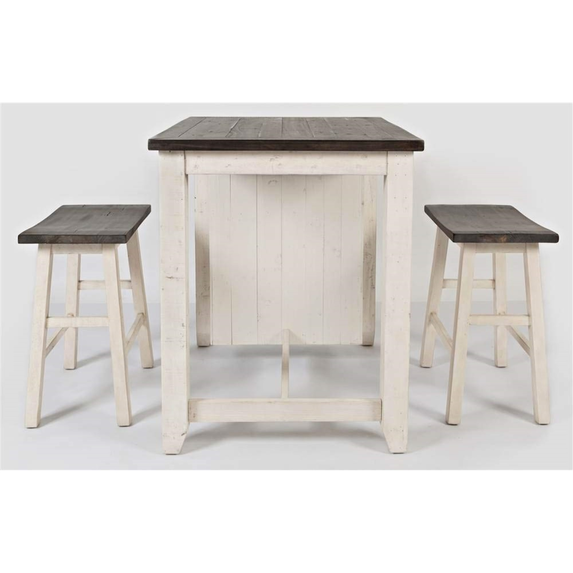 Madison County Rustic Reclaimed Pine Farmhouse 3 Piece Counter Height Dining Set