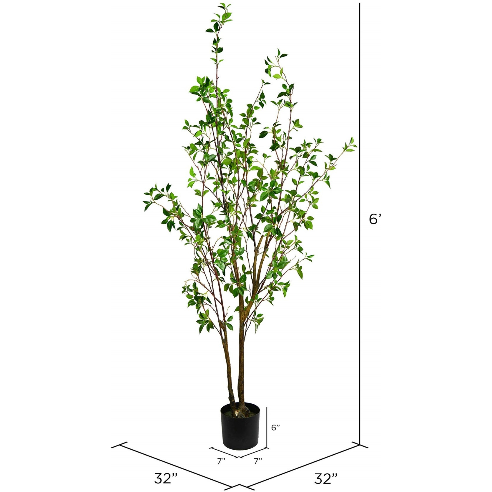 Vickerman 72" Potted Baby Leaf Tree - FU191572
