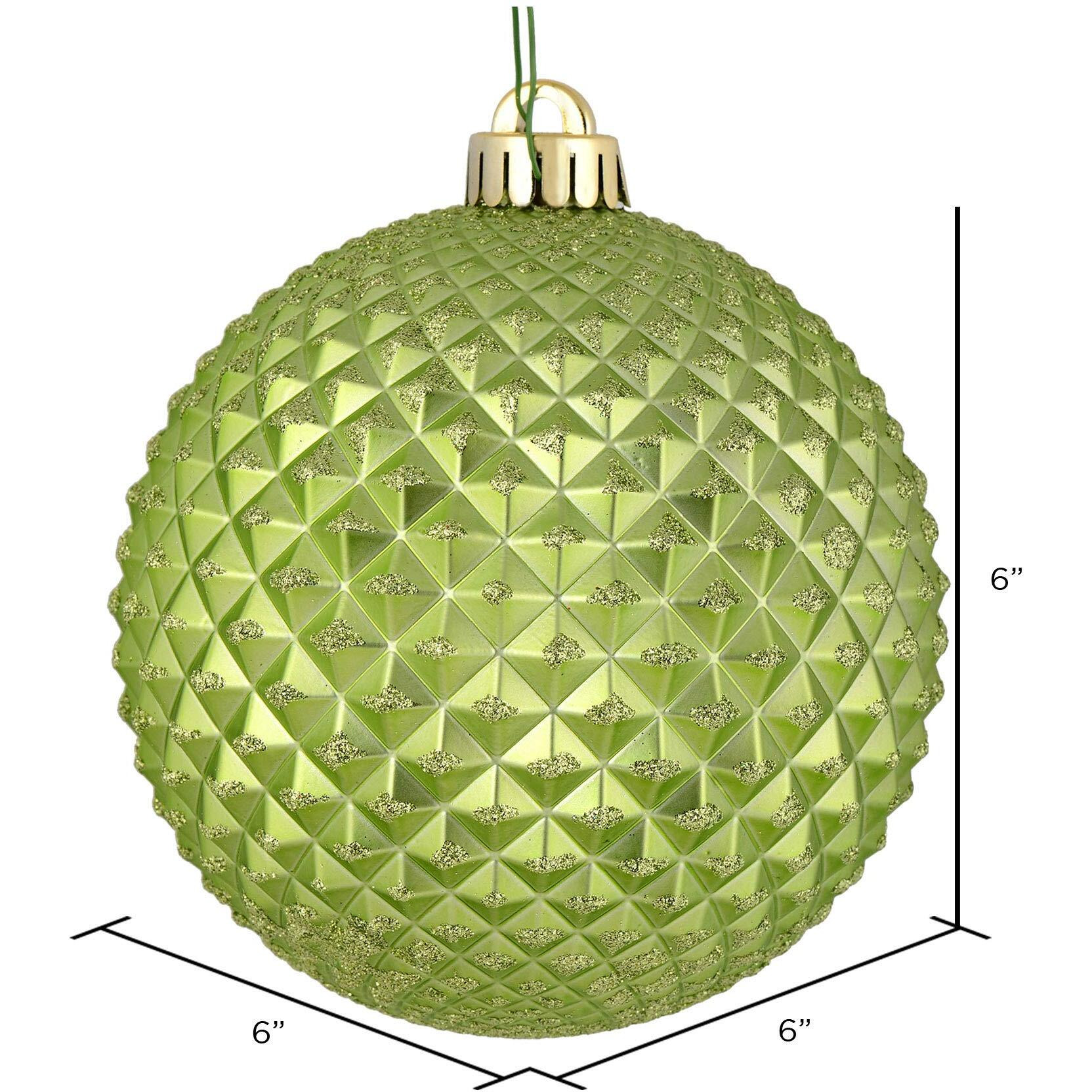 Vickerman 6" Celadon Durian Glitt Ball Drill 4/Bg - N188754D