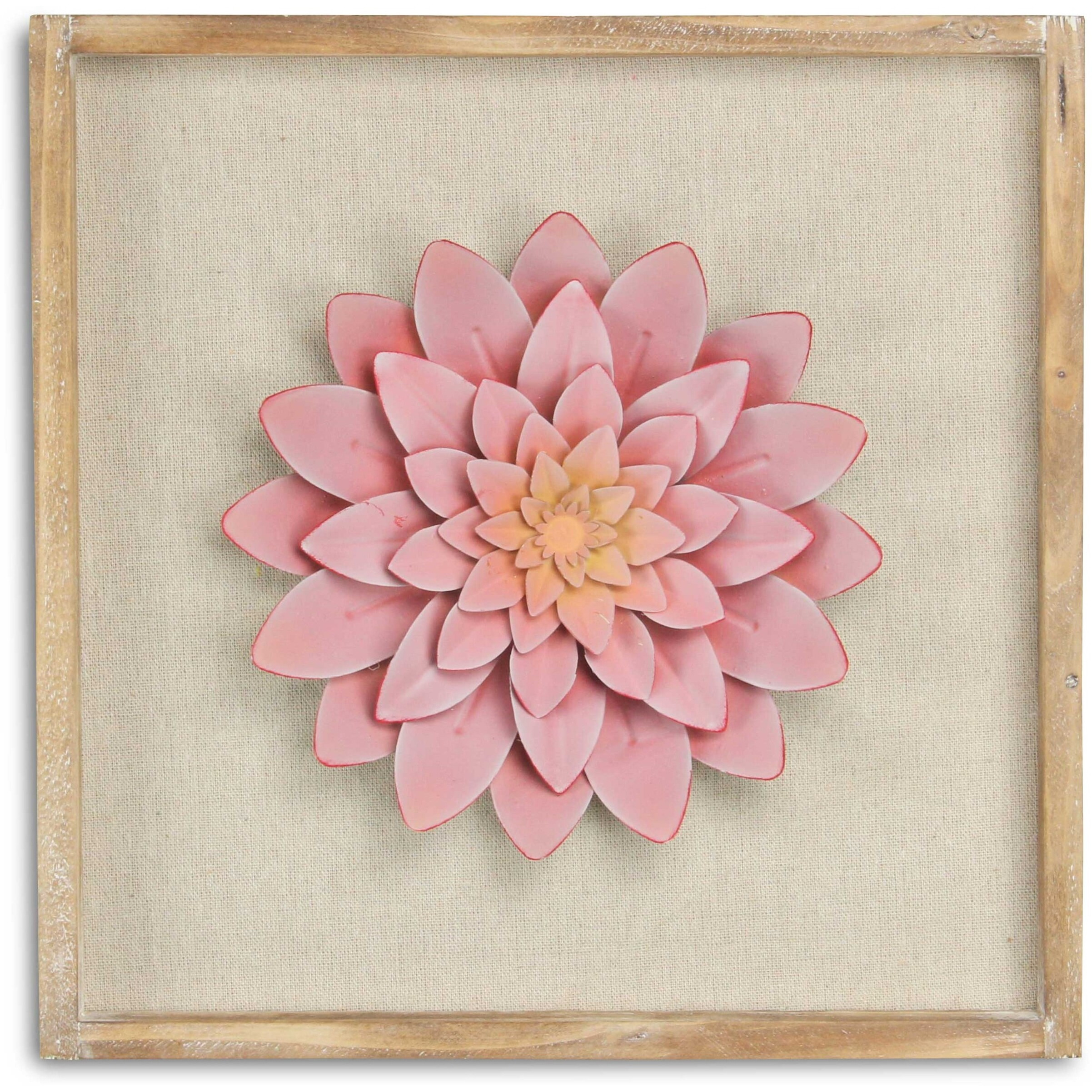 Vita Framed Elegant Pink Flower on Brown Frame