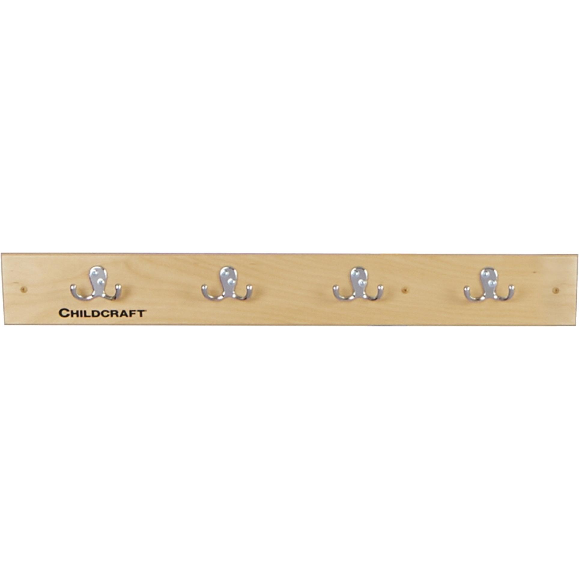 Childcraft Coat Rack Wall Mount Strip, 4 Hooks, 29-3/4 x 1-7/8 x 4 Inches