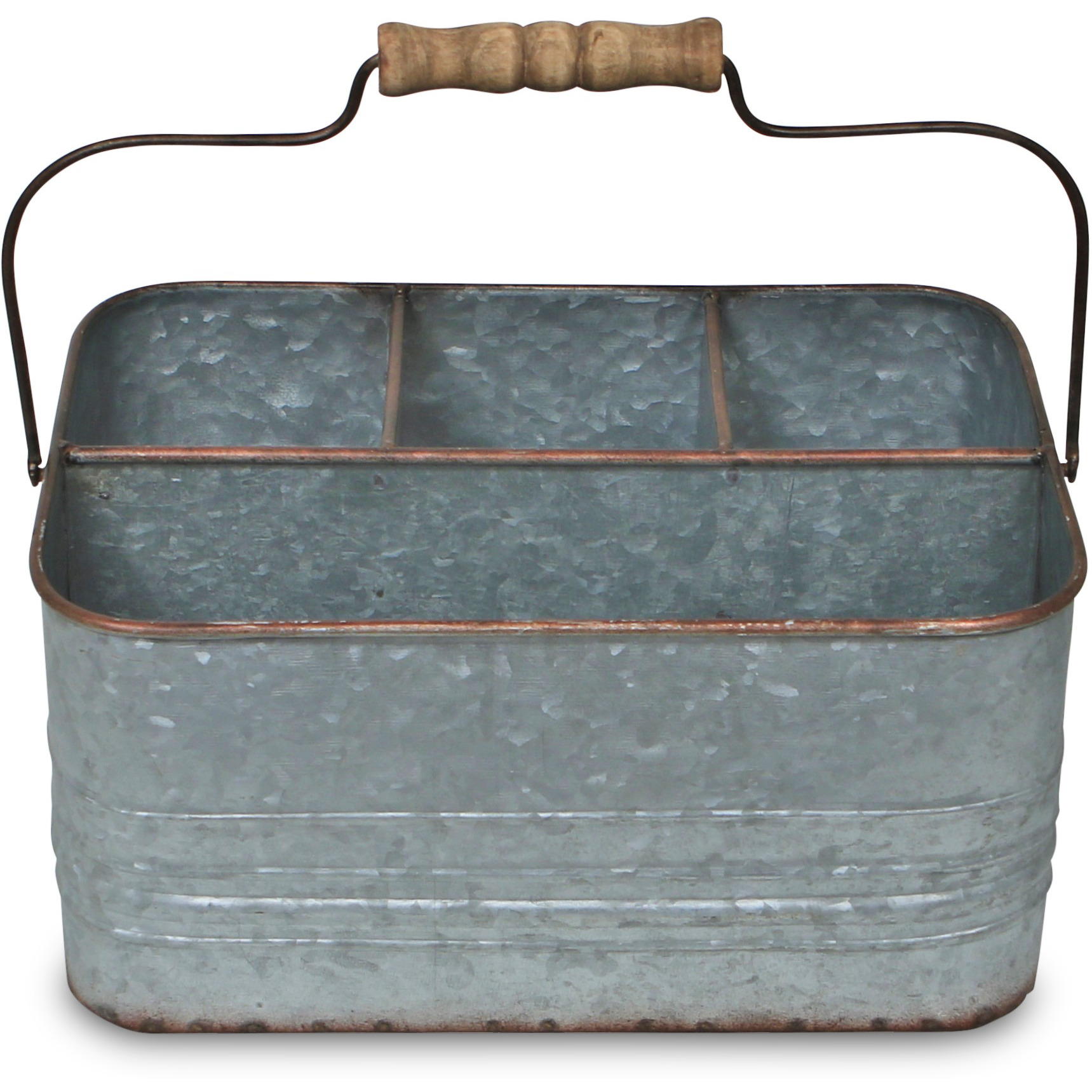 Melora 4 Slot Galvanized Metal Caddy