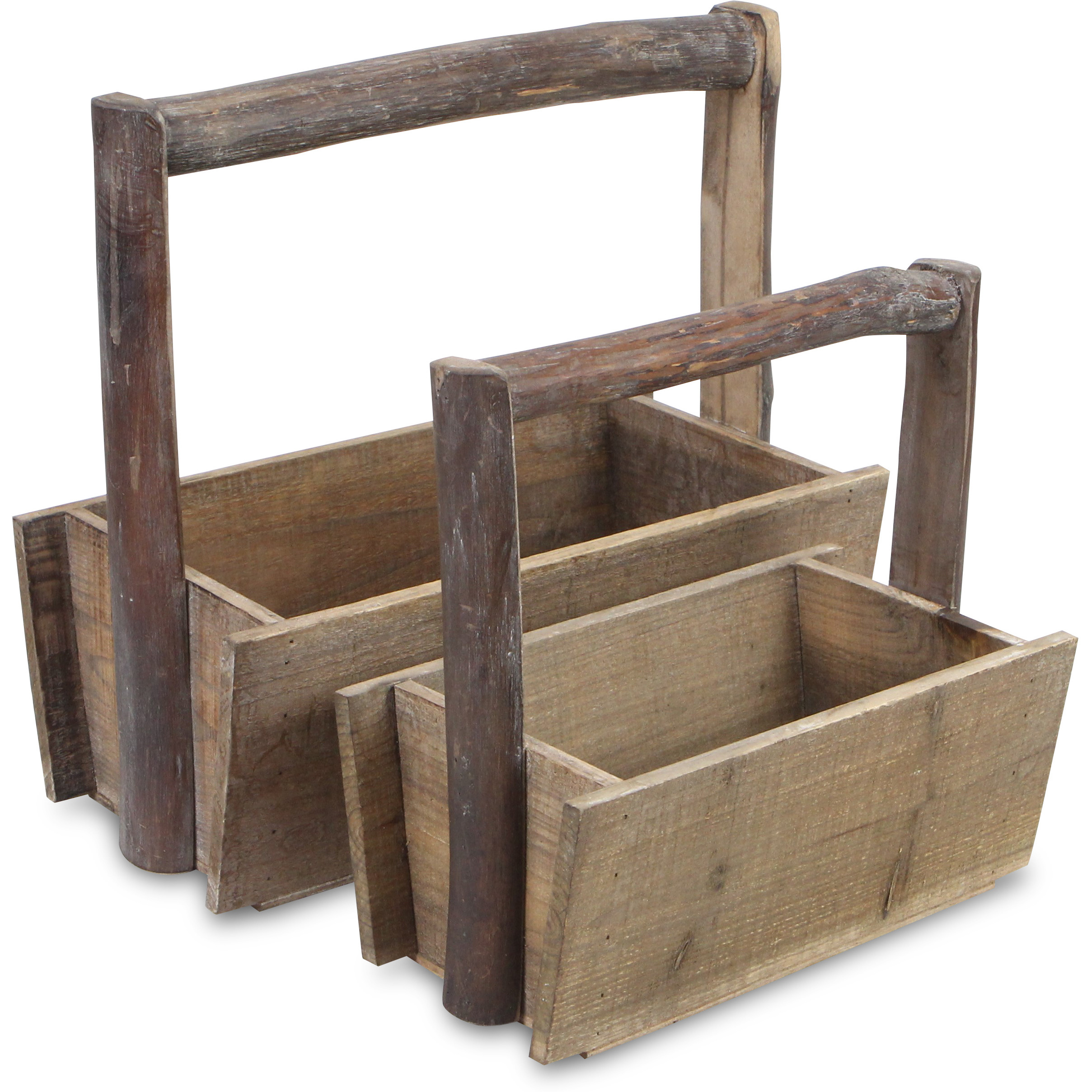 Beati Set of 2 Handled Wood Crates
