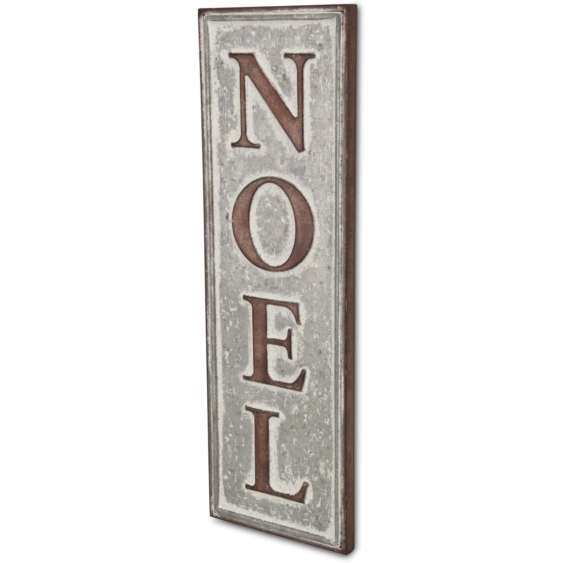 Clarke Galvanized Vertical &quotNoel" Wall Sign