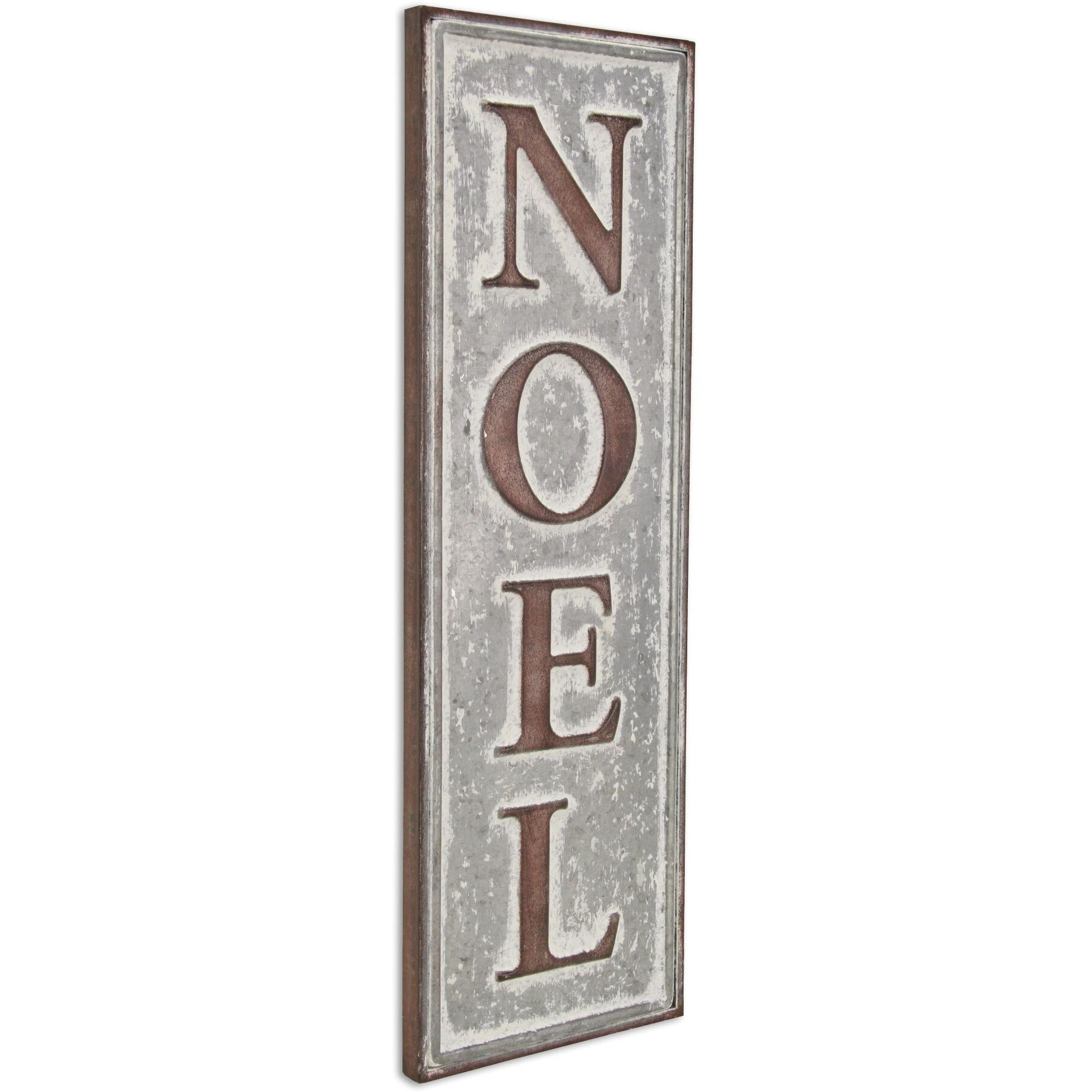 Clarke Galvanized Vertical &quotNoel" Wall Sign