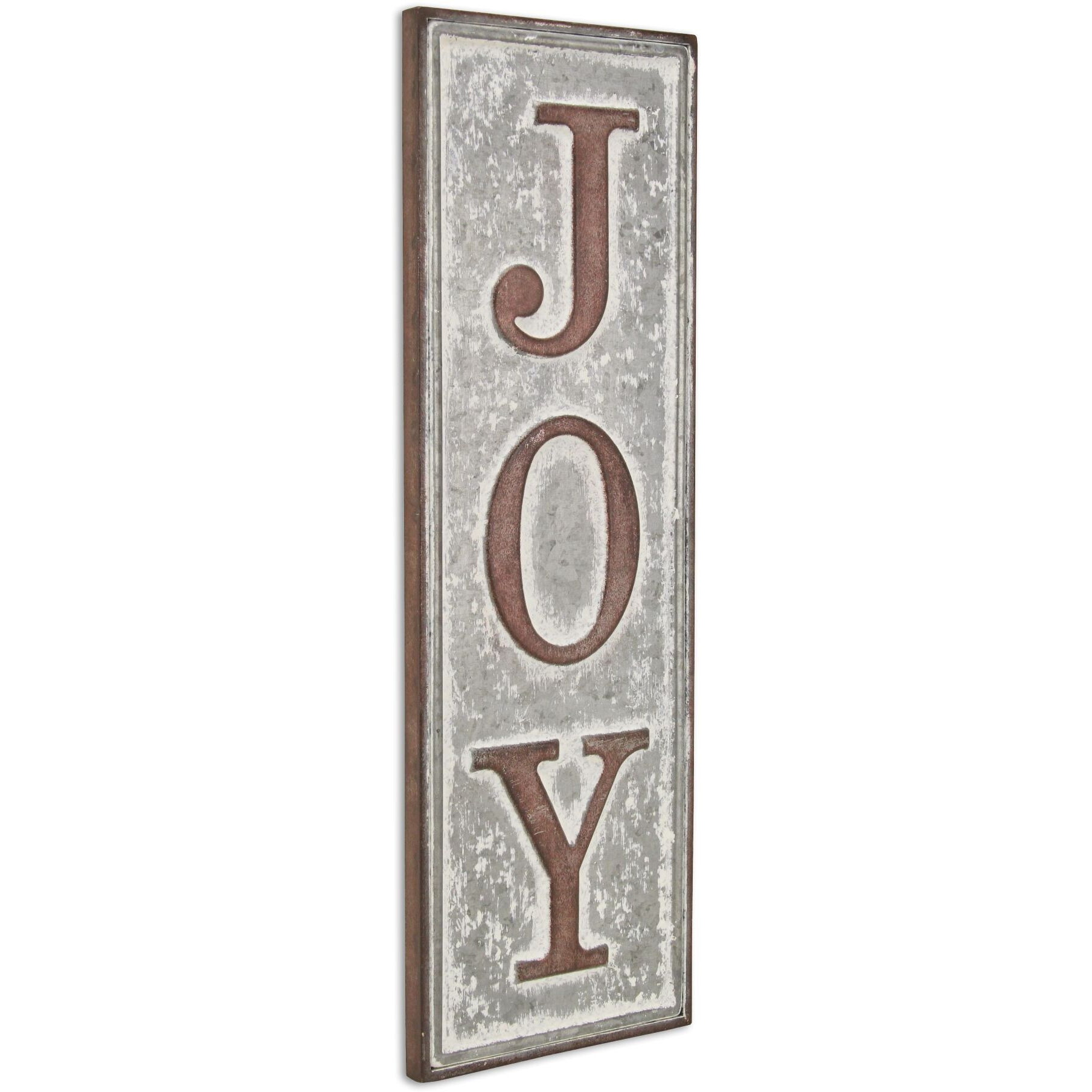 Clarke Galvanized Vertical &quotJoy" Wall Sign