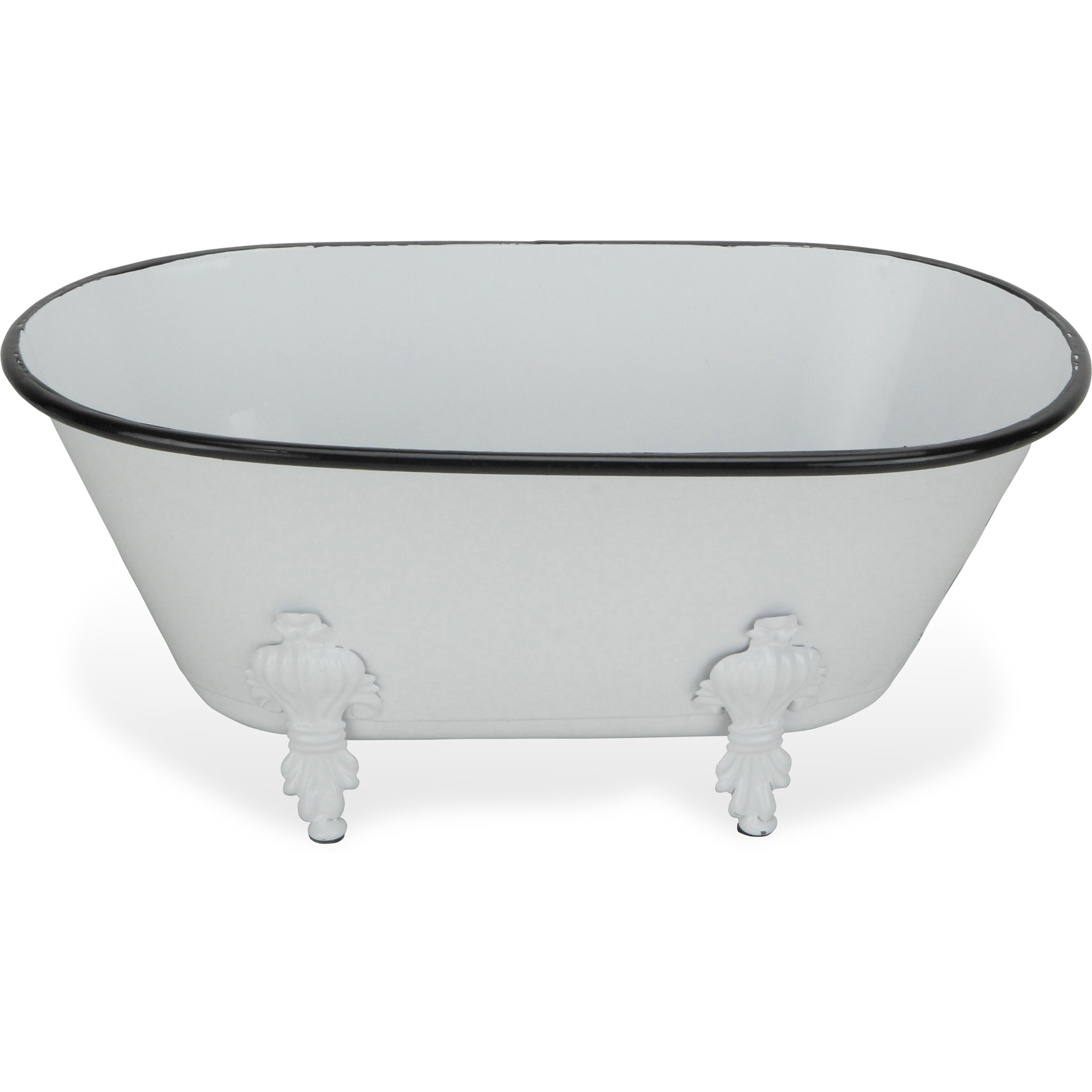 Lavande Metal Fleur-de-Lis Tub Decor - Large - White