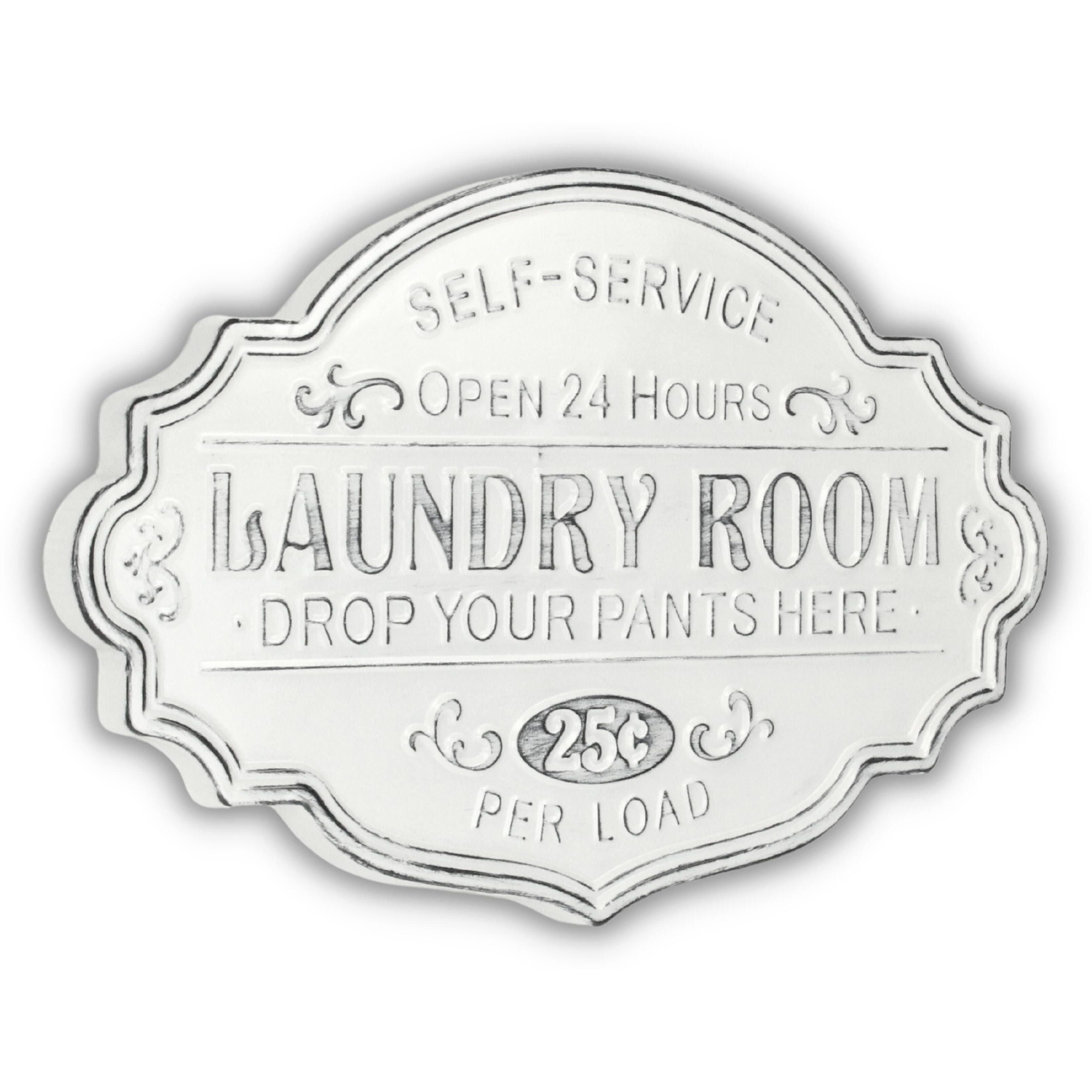 Dafina Enamel Style Finished Laundry Sign - Rustic