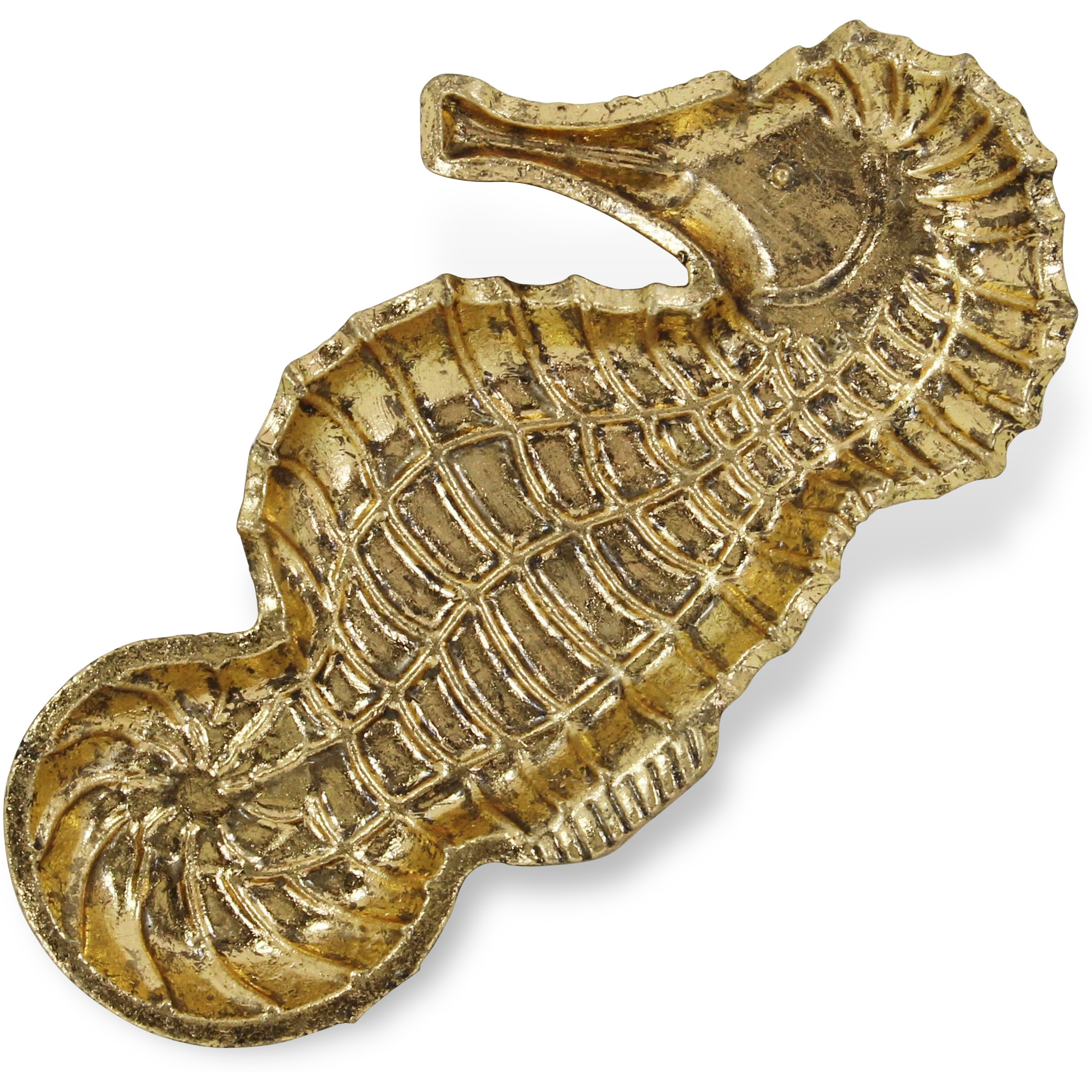 Ceili Golden Cast Iron Sea Horse Tray