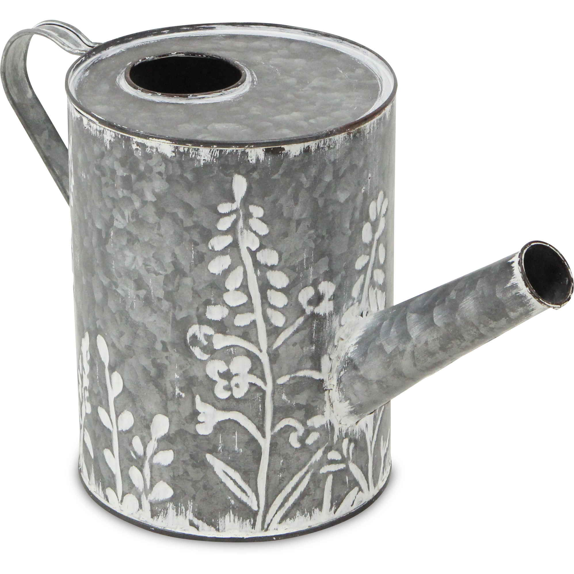 Marco Galvanized Garden Pattern Pitcher Decor - Large