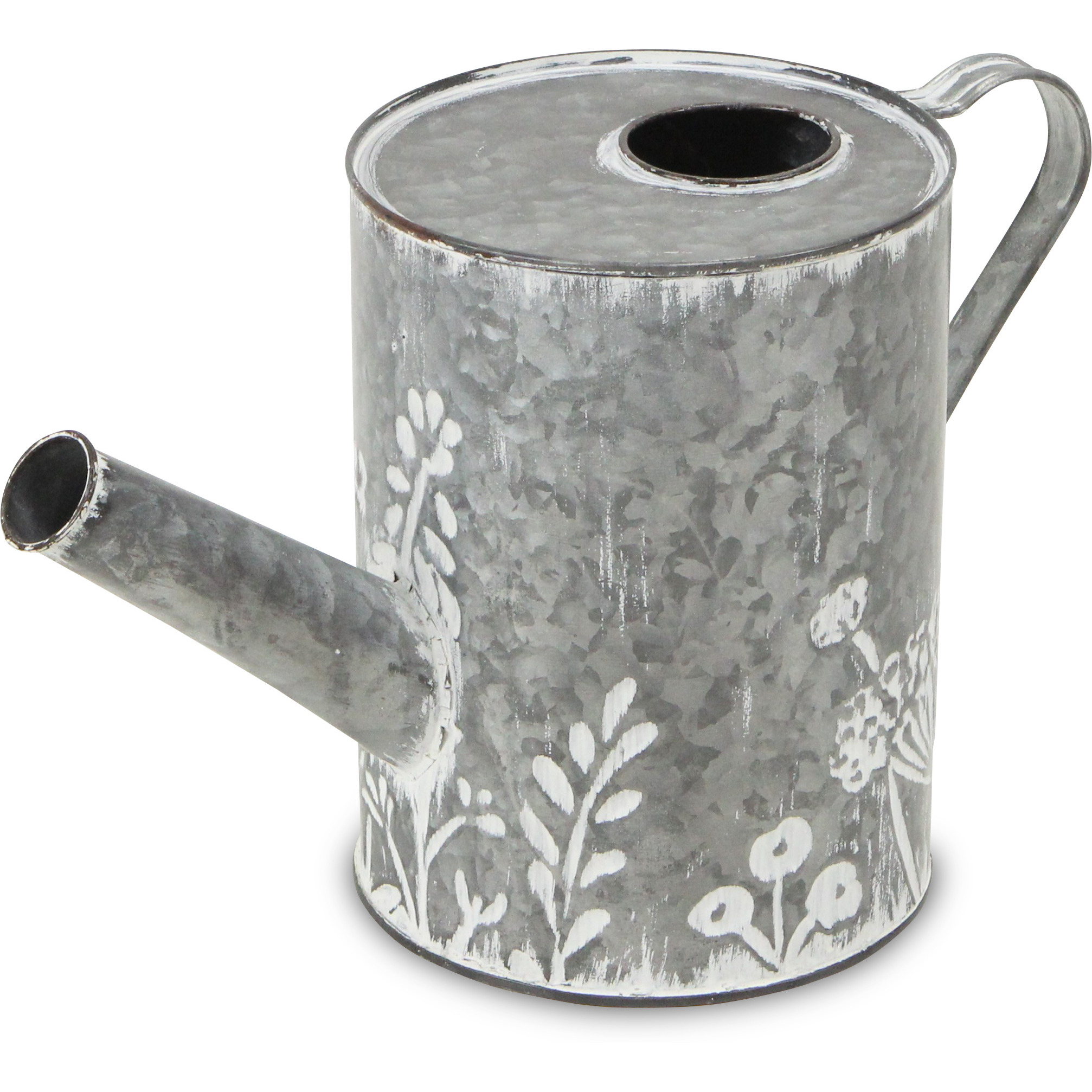 Marco Galvanized Garden Pattern Pitcher Decor - Large