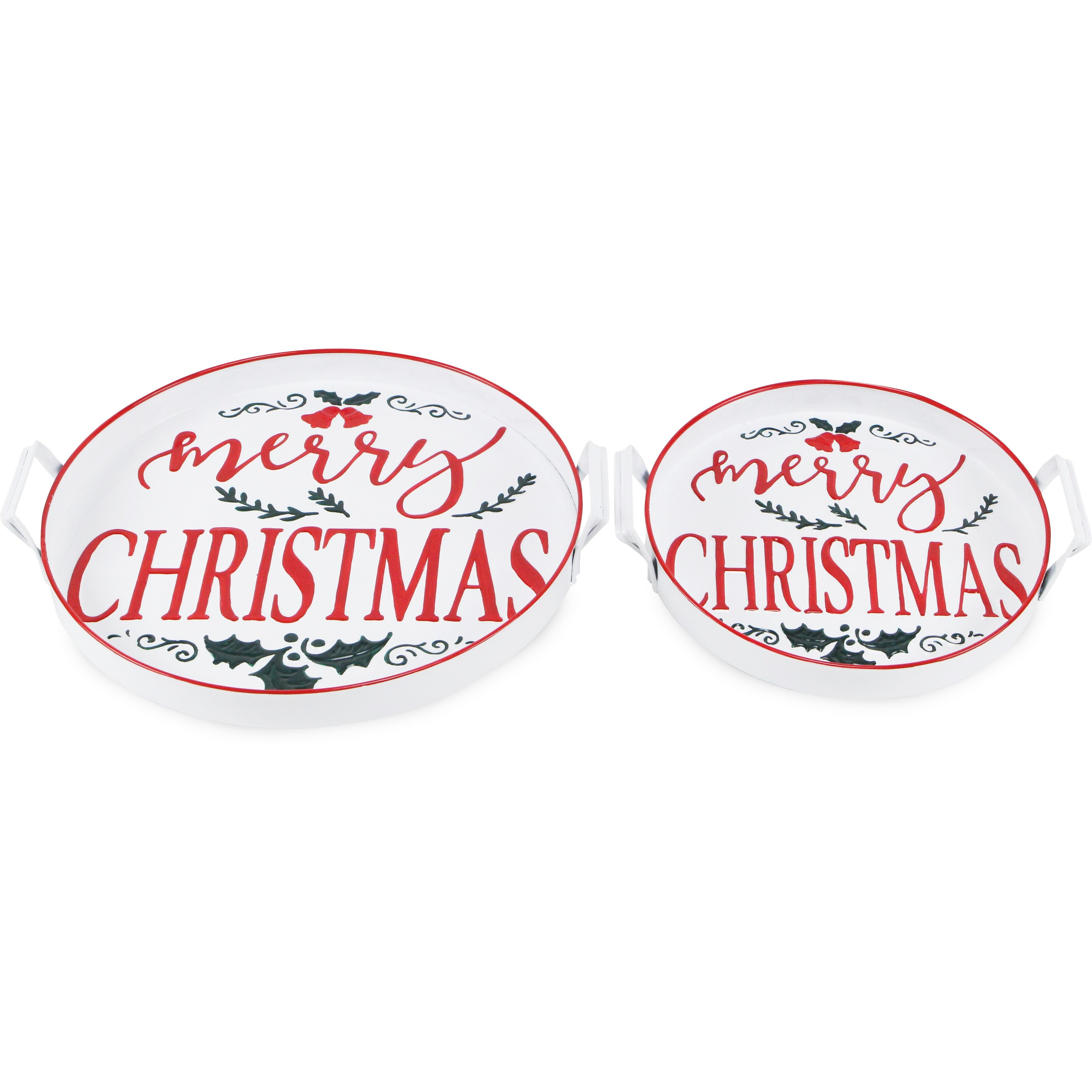 Melica Set of 2 Merry Christmas Trays