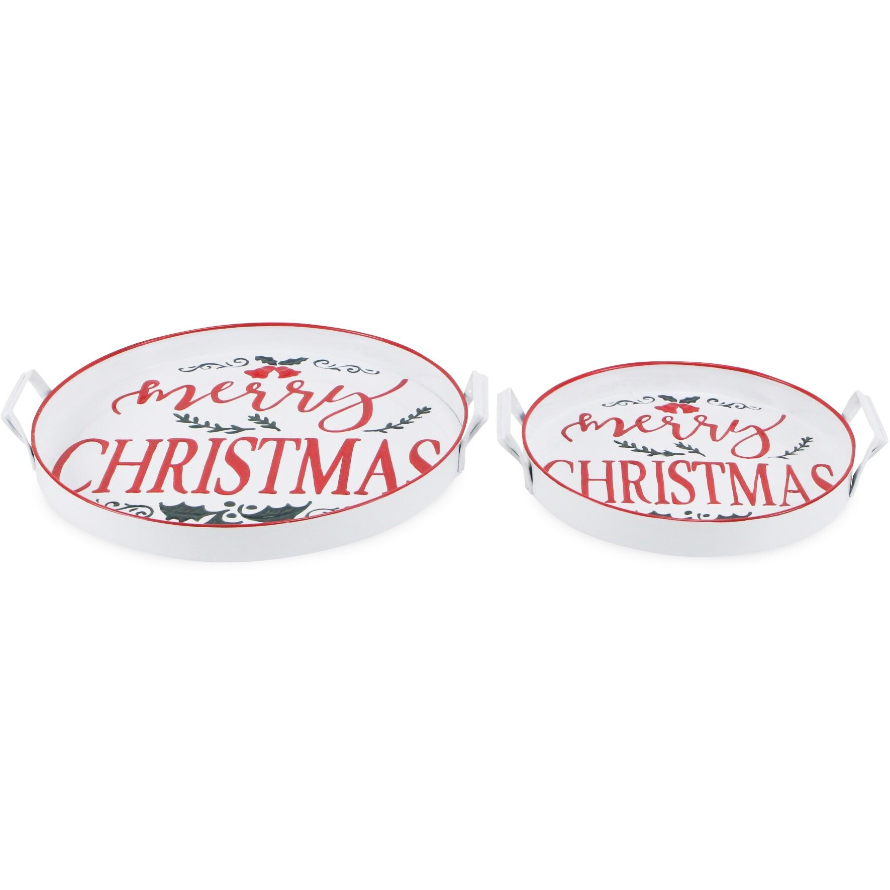 Melica Set of 2 Merry Christmas Trays