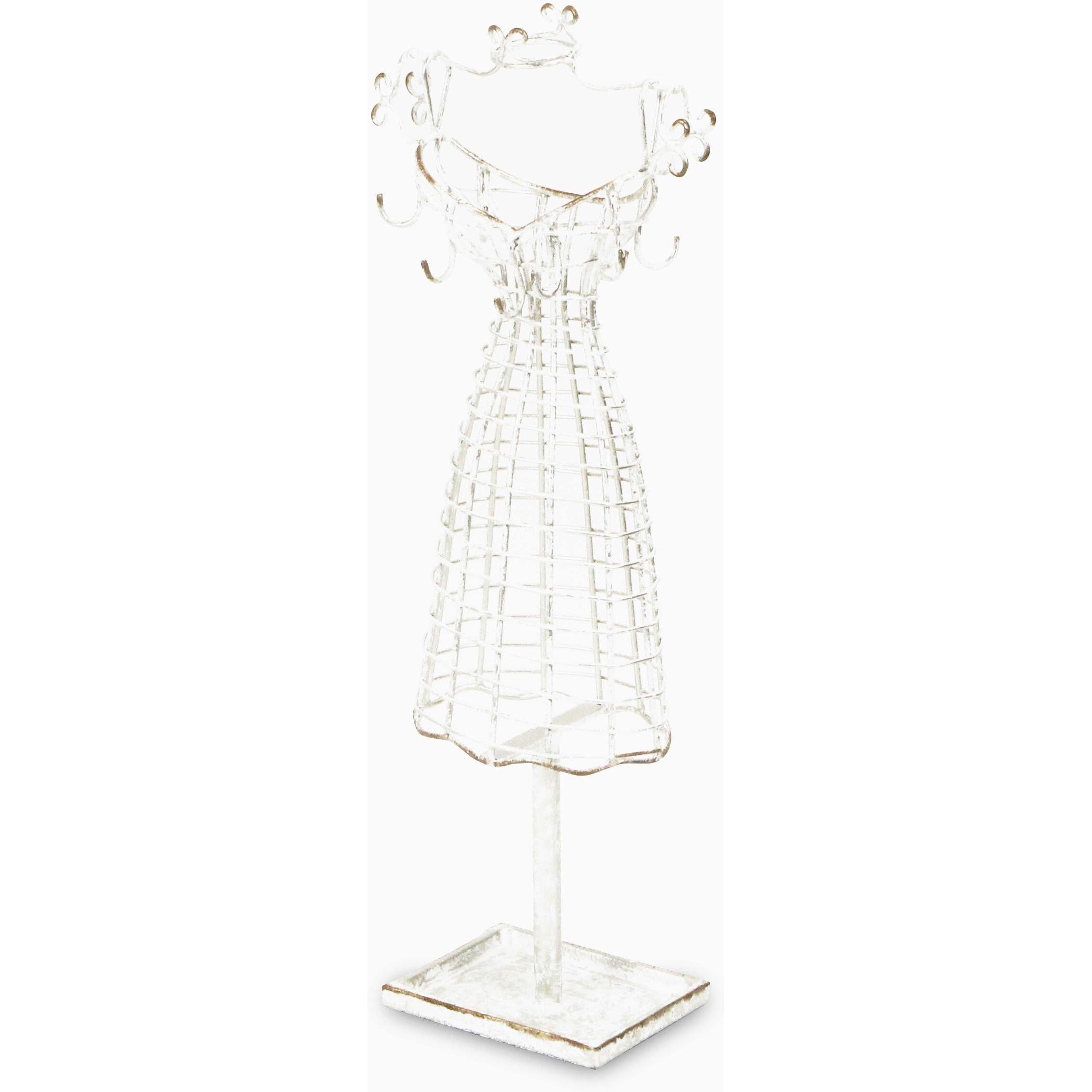Leandro Cast Iron Dress Form Jewelry Holder - Silver
