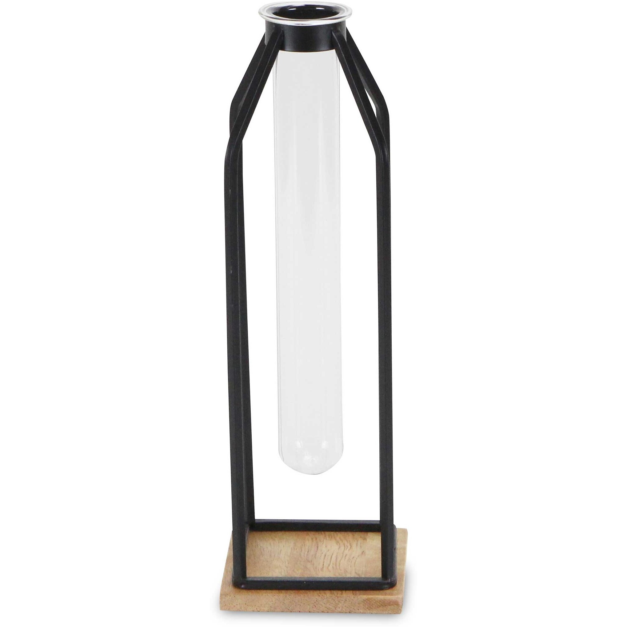 Adrie Modern Black Glass Tube Stand Decor - Large