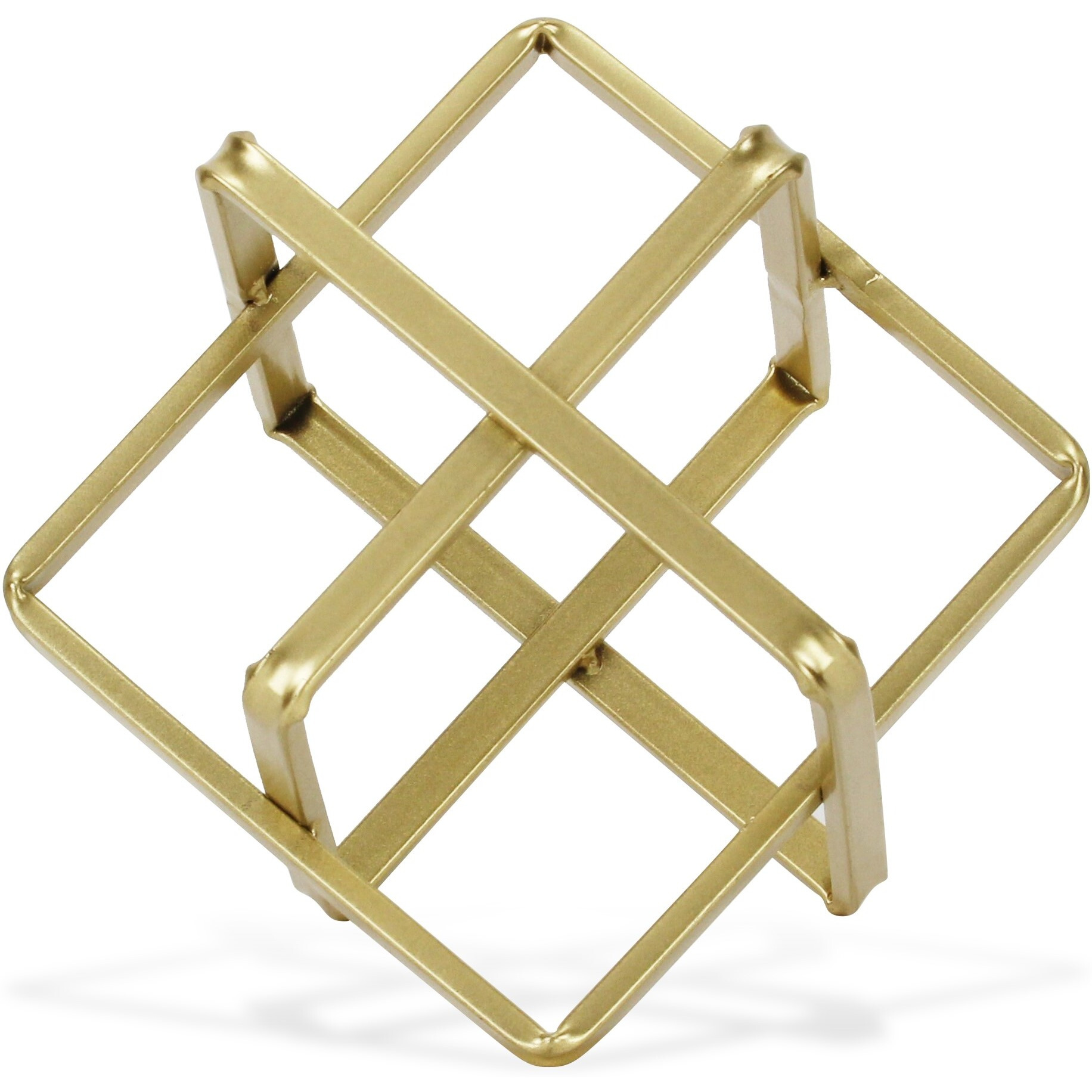 Alle Golden Geometric Decor Cube - Large