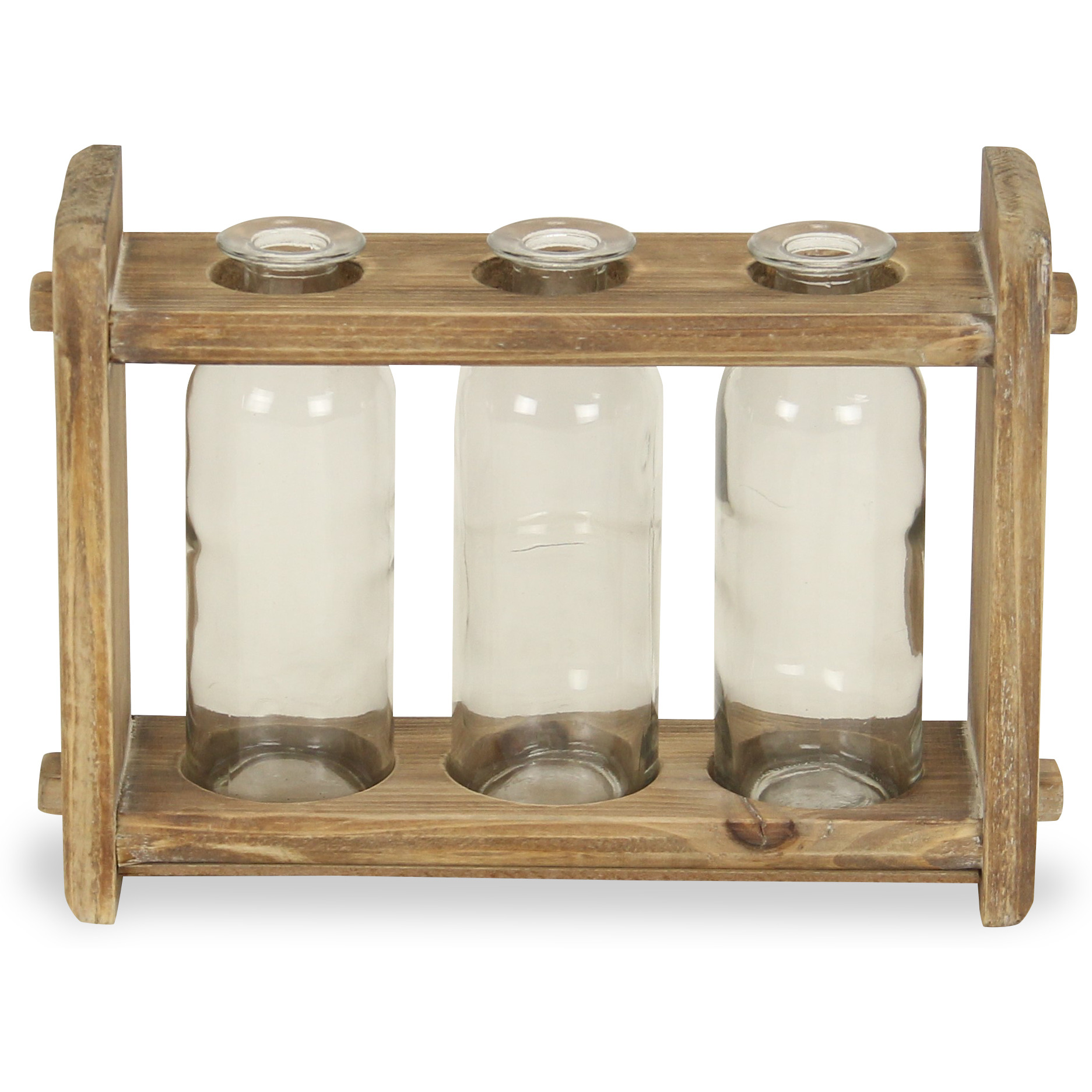 Crilo 3 Bottle & Wood Stand Decor