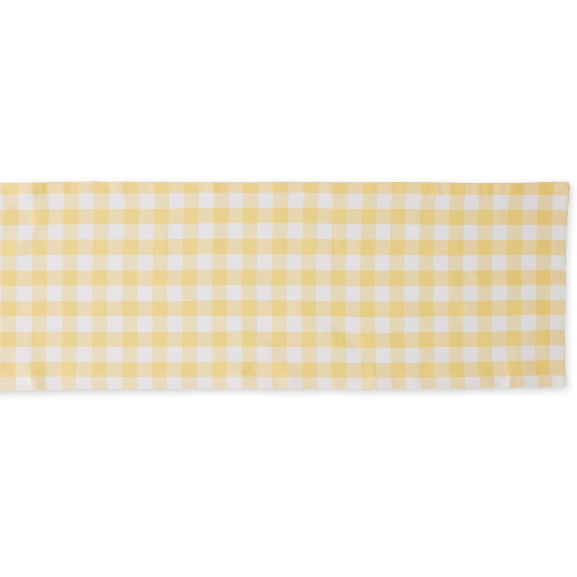 YELLOW/WHITE CHECKERS TABLE RUNNER 14x108