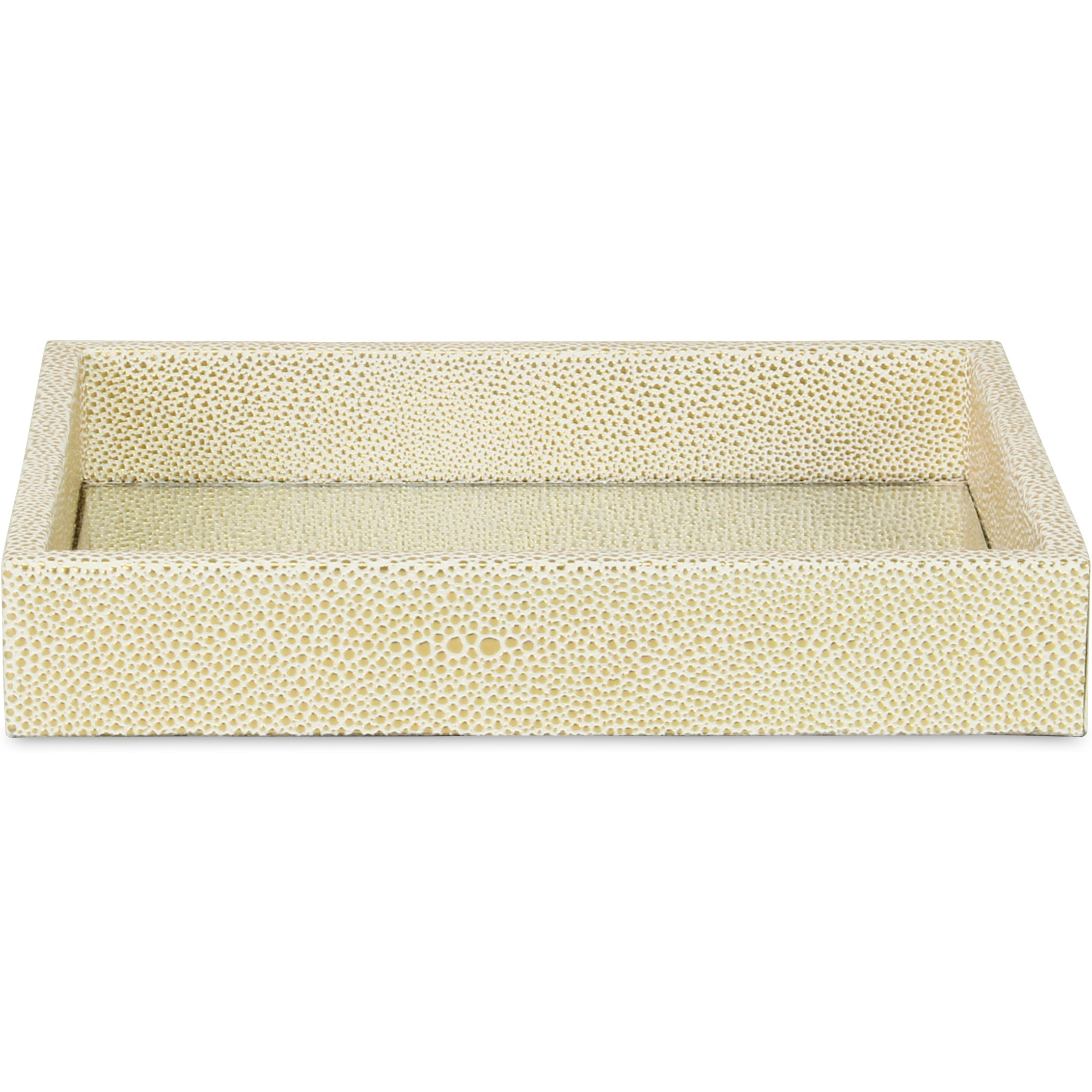 Labai Mini Shagreen Mirror Tray - White Gold