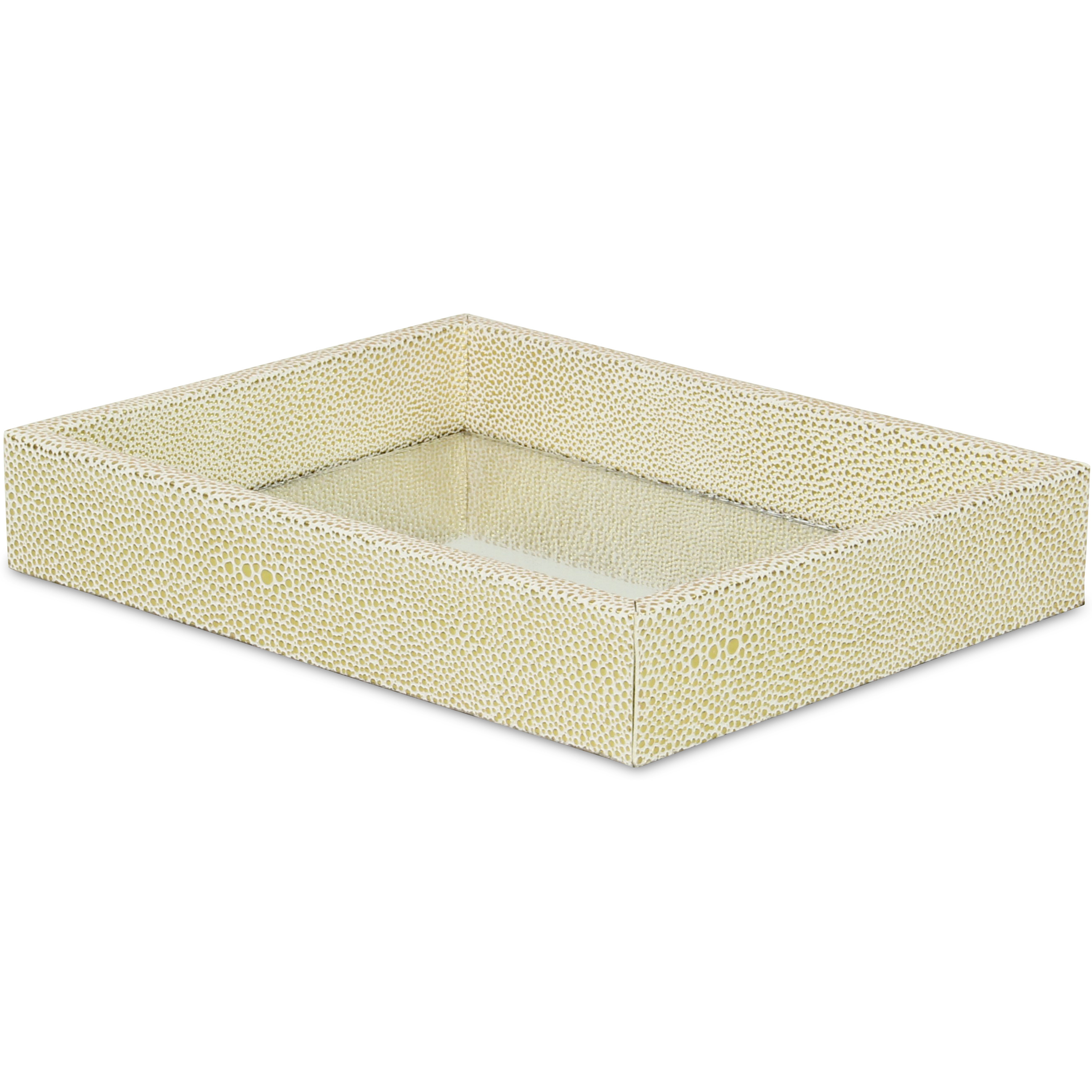 Labai Mini Shagreen Mirror Tray - White Gold