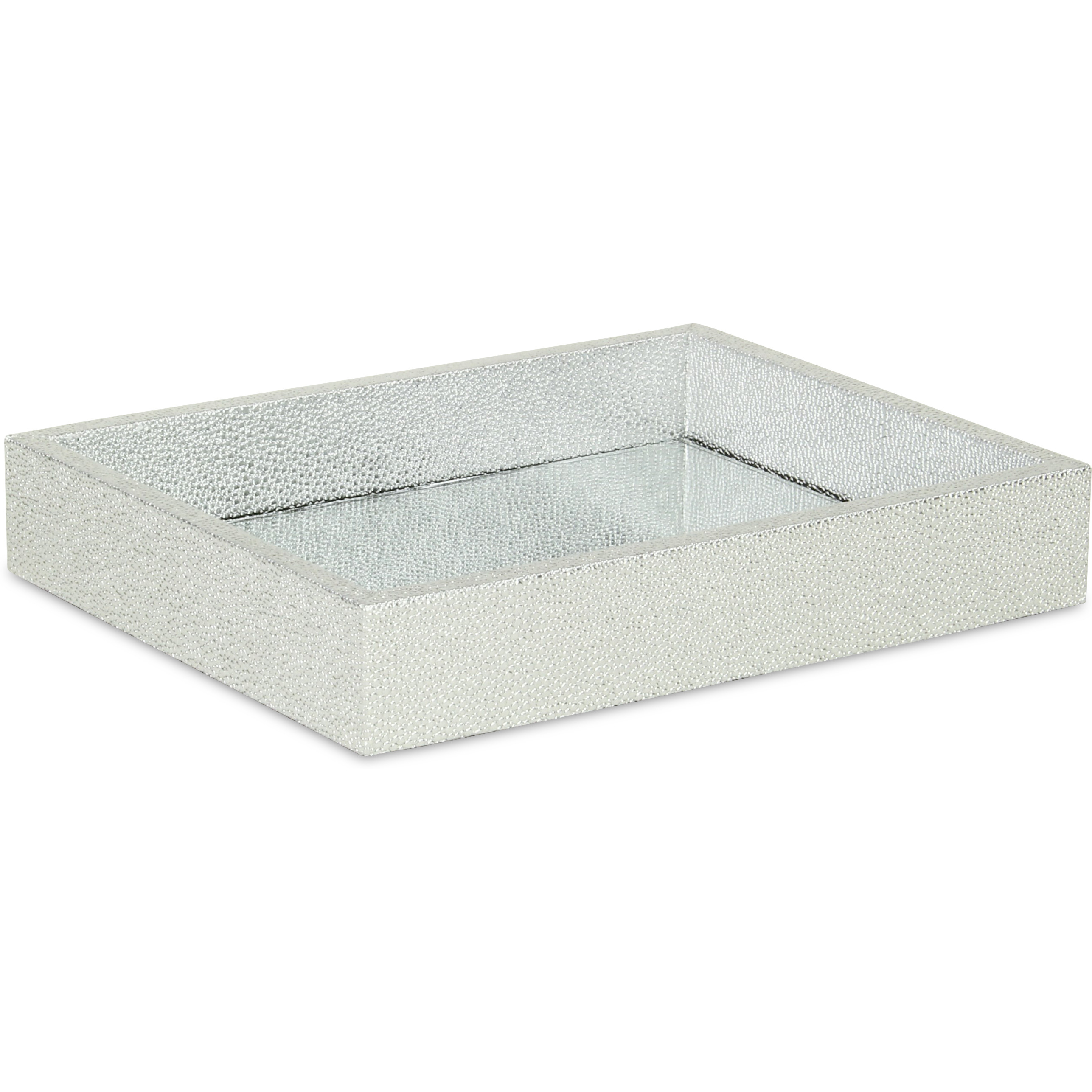 Labai Mini Shagreen Mirror Tray - Silver