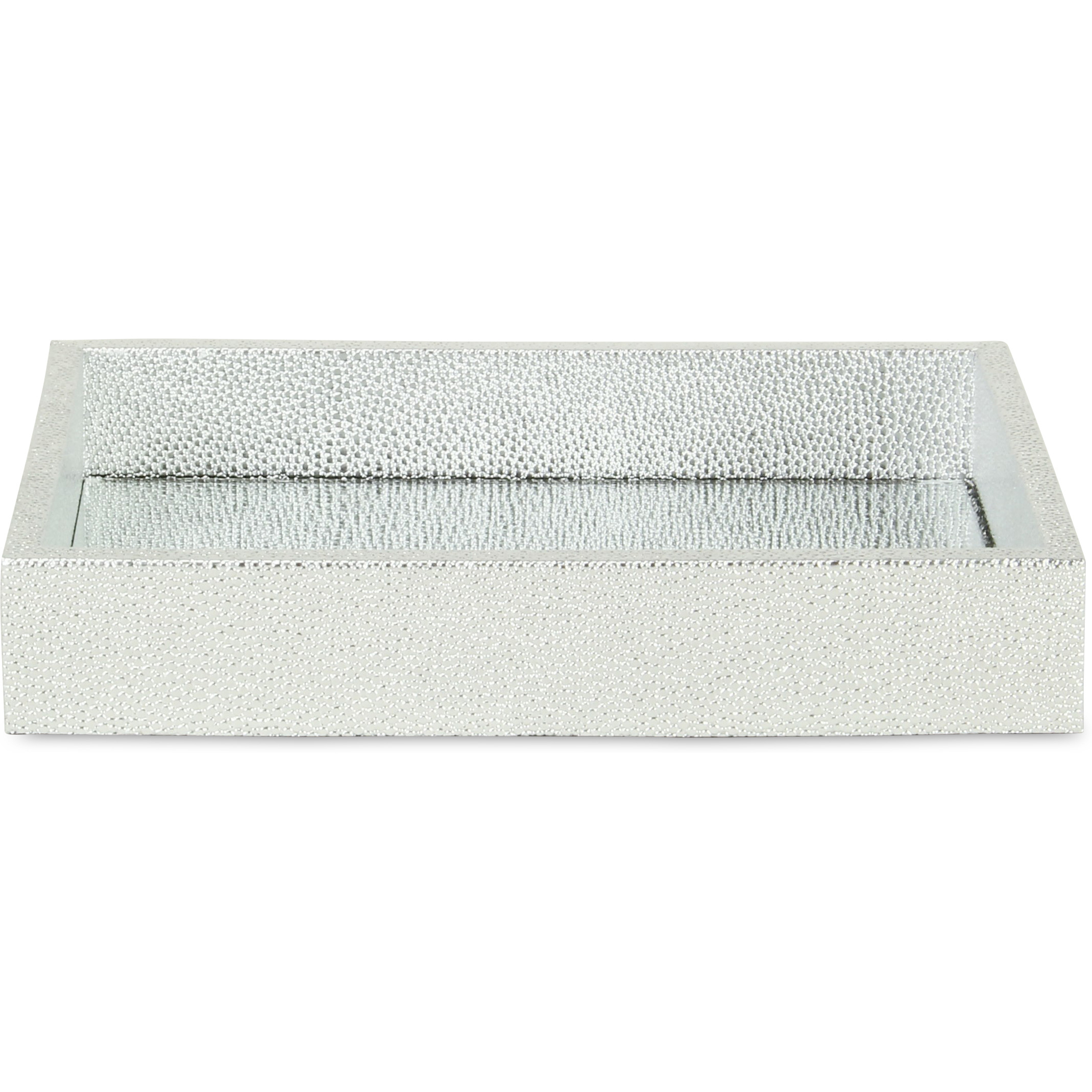 Labai Mini Shagreen Mirror Tray - Silver