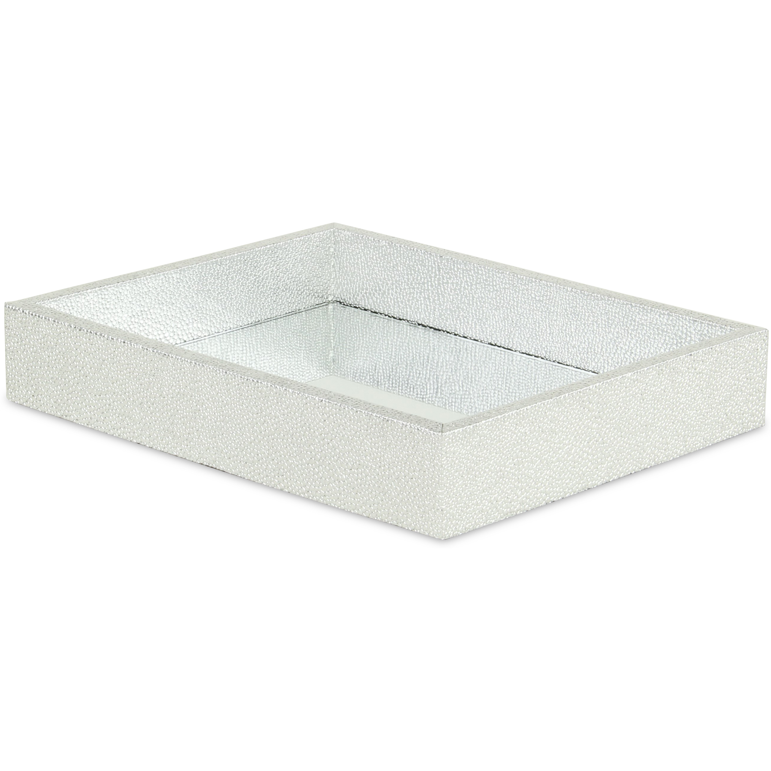 Labai Mini Shagreen Mirror Tray - Silver