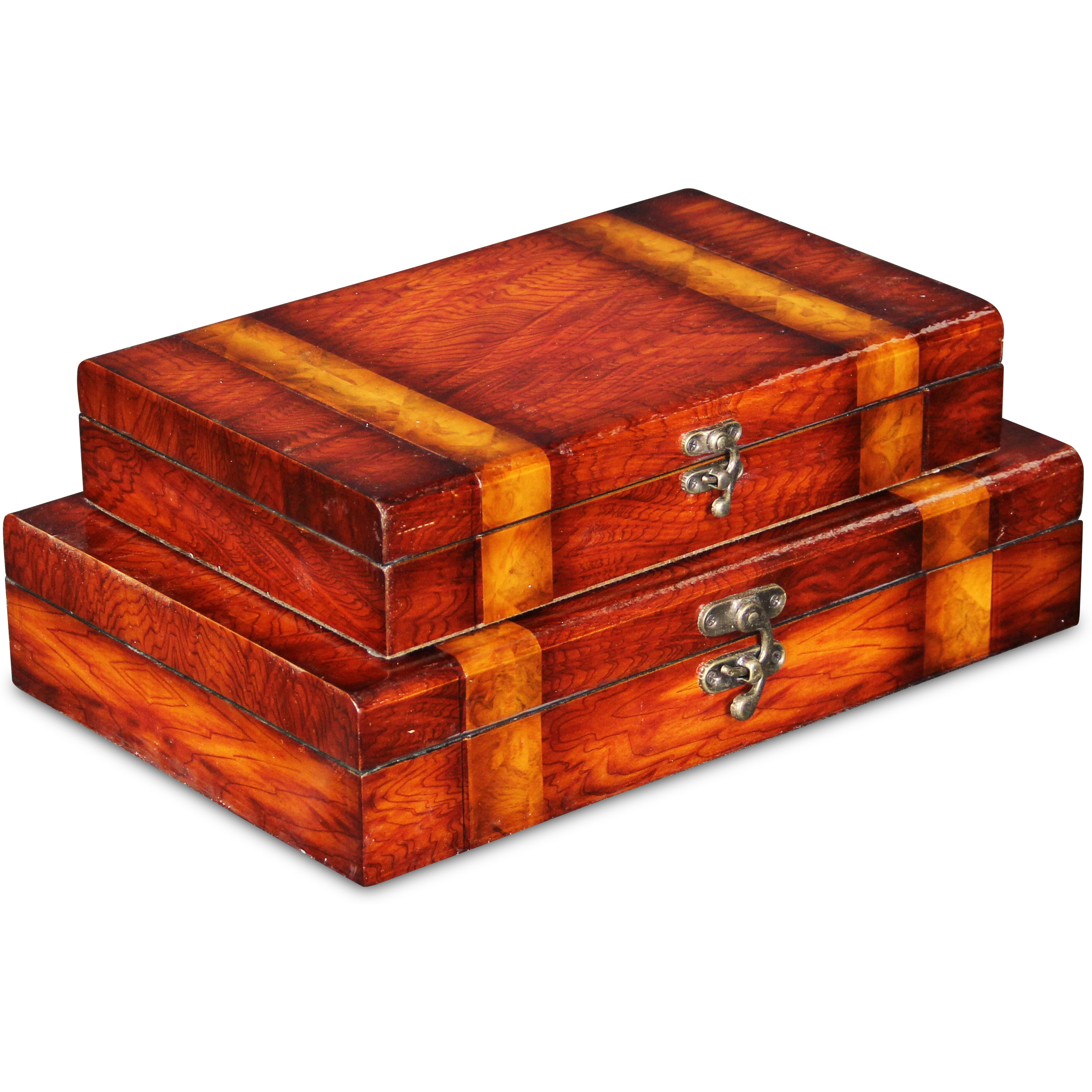 Rosina Set of 2 wooden boxes lined